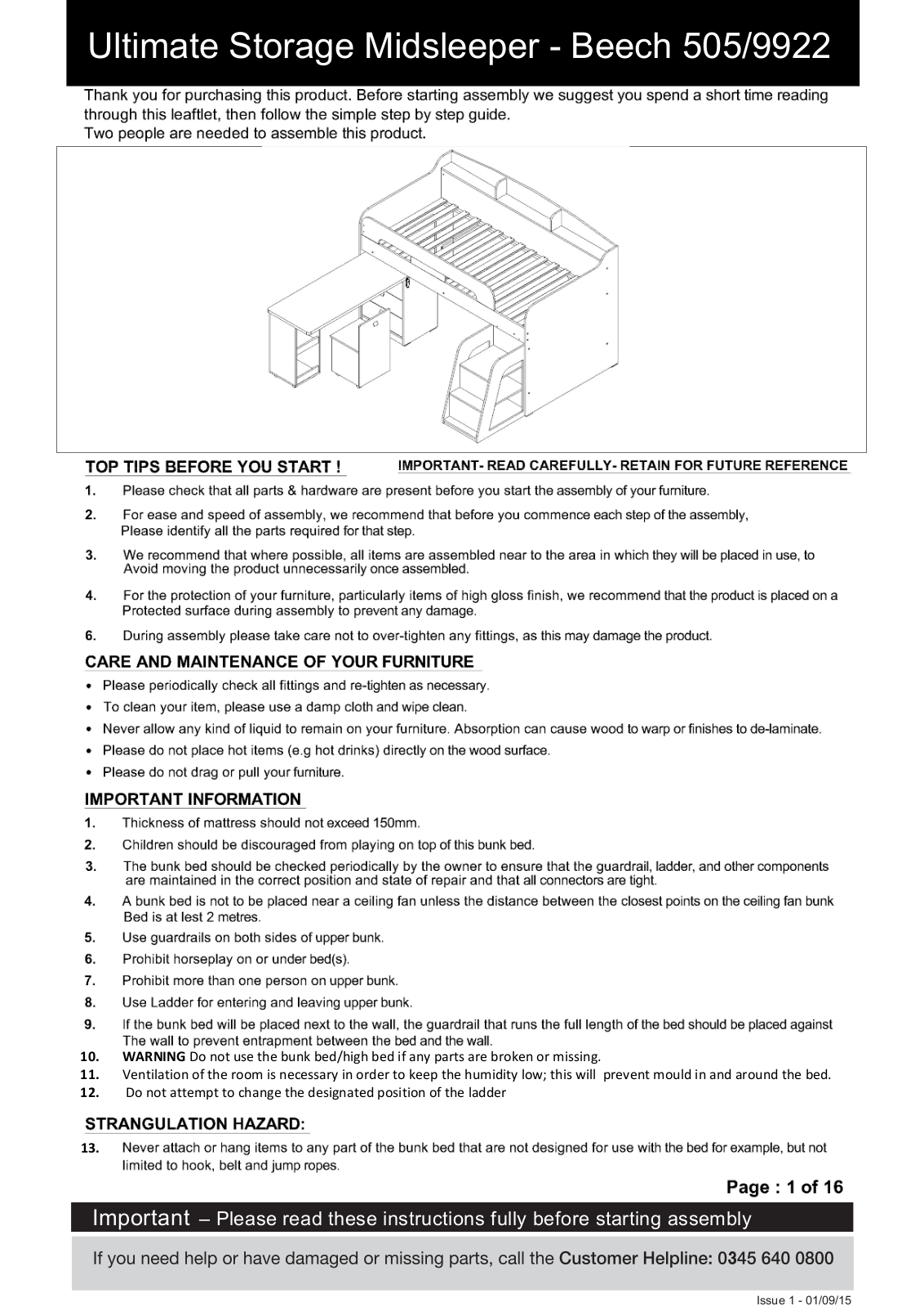 Argos 150.10.053A ASSEMBLY INSTRUCTIONS