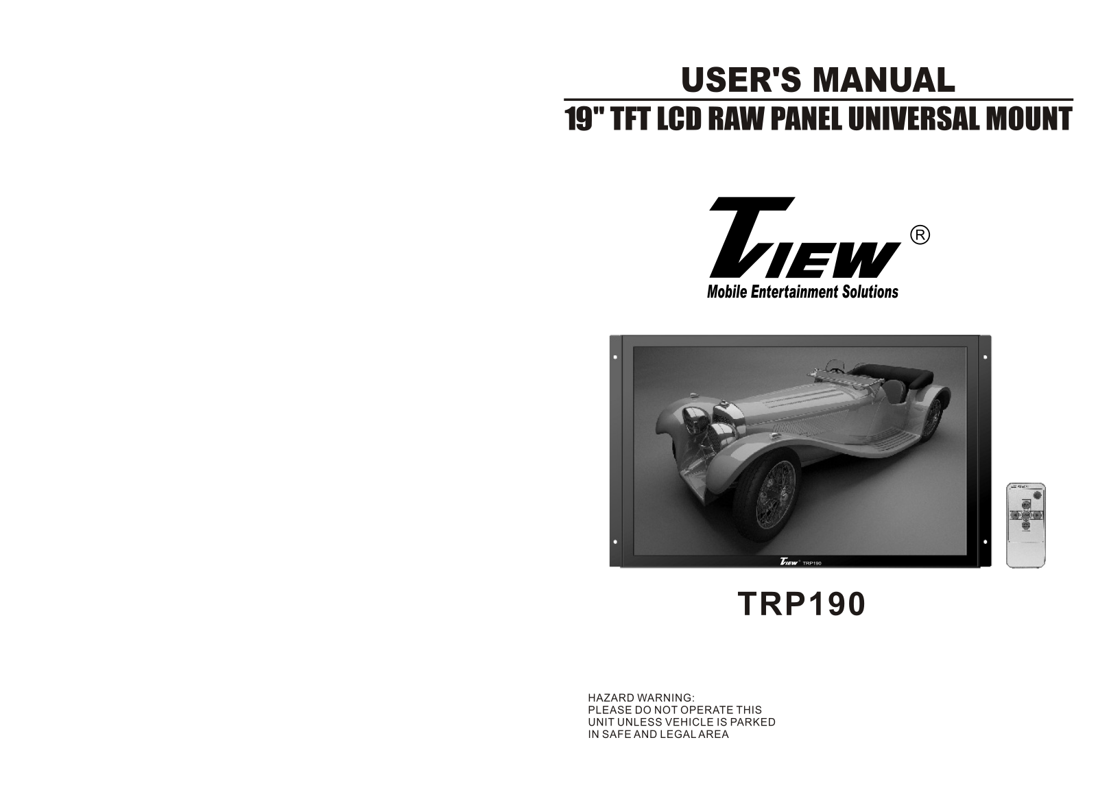 Tview TRP190 User Manual