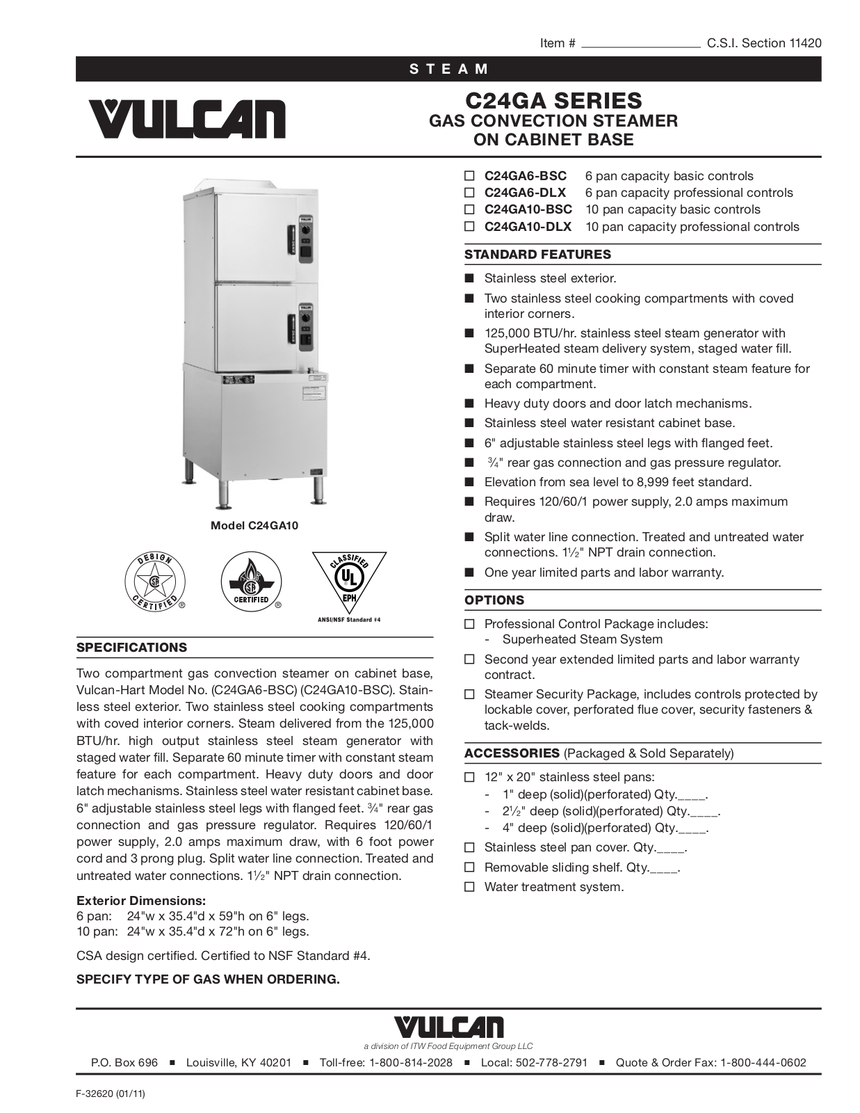 Vulcan Hart C24GA6-BSC General Manual