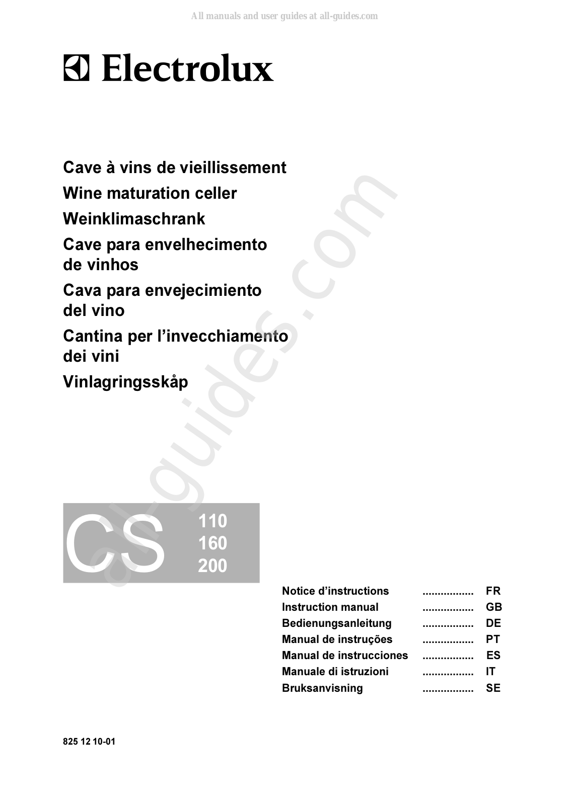 Electrolux CS Series, CS 164, CS 114, CS 200, CS 160 Instruction Manual - ManualMachine.com