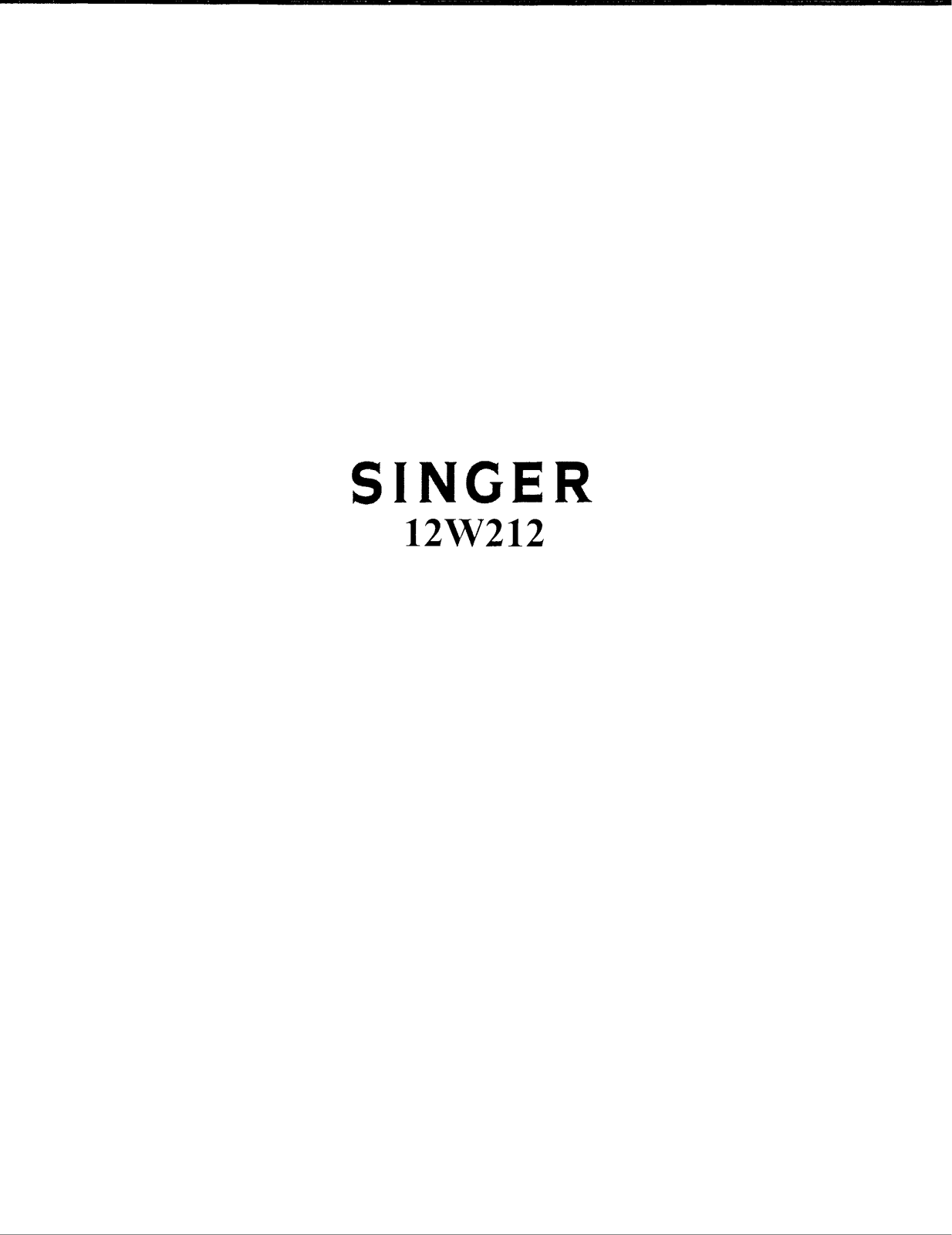 Singer 12W212 Parts List