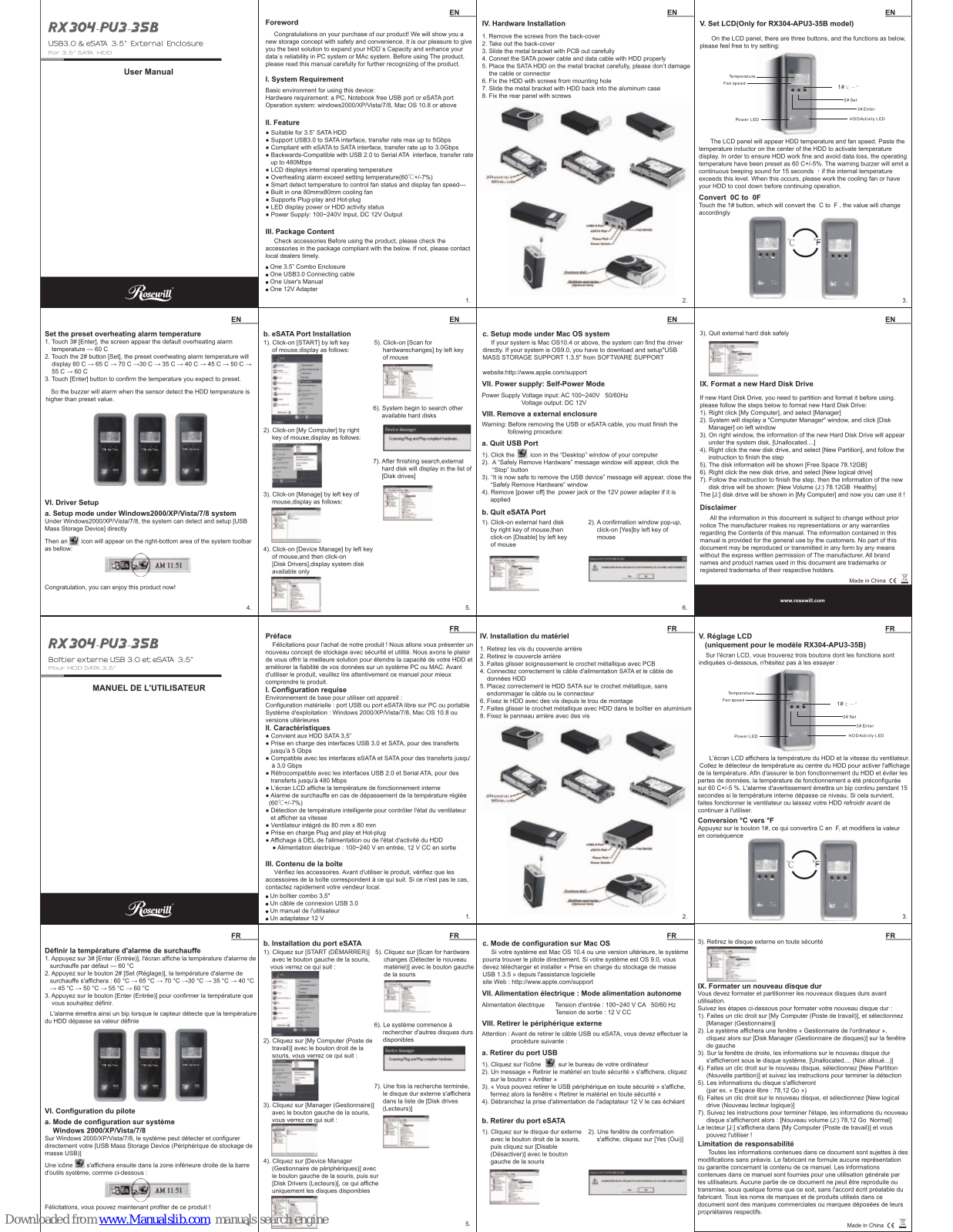 Rosewill RX 304-PU3-35B User Manual