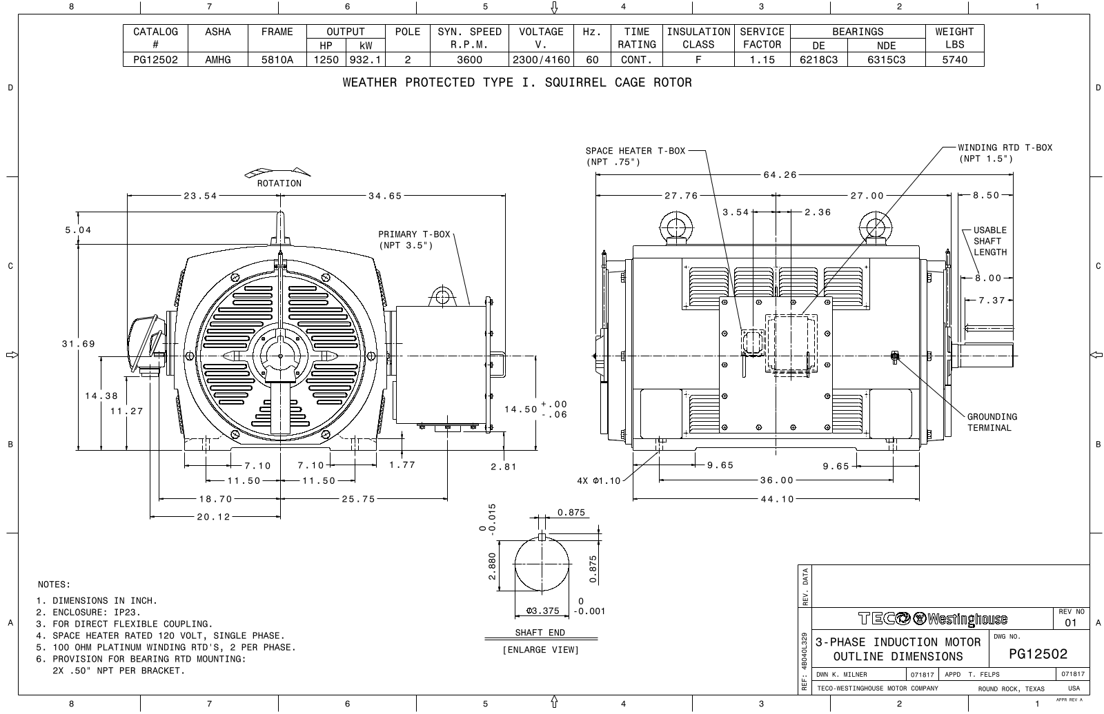 Teco PG12502 Reference Drawing