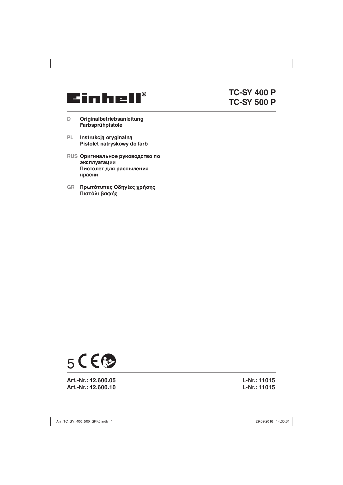 Einhell TC-SY 500 P User Manual