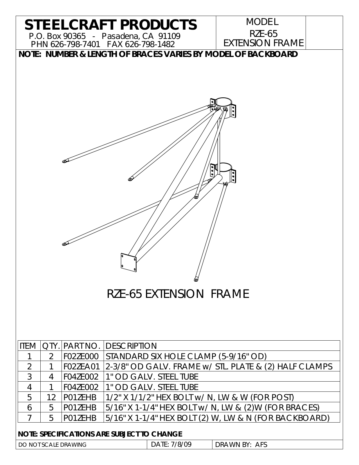 LA STEELCRAFT RZE-65 User Manual