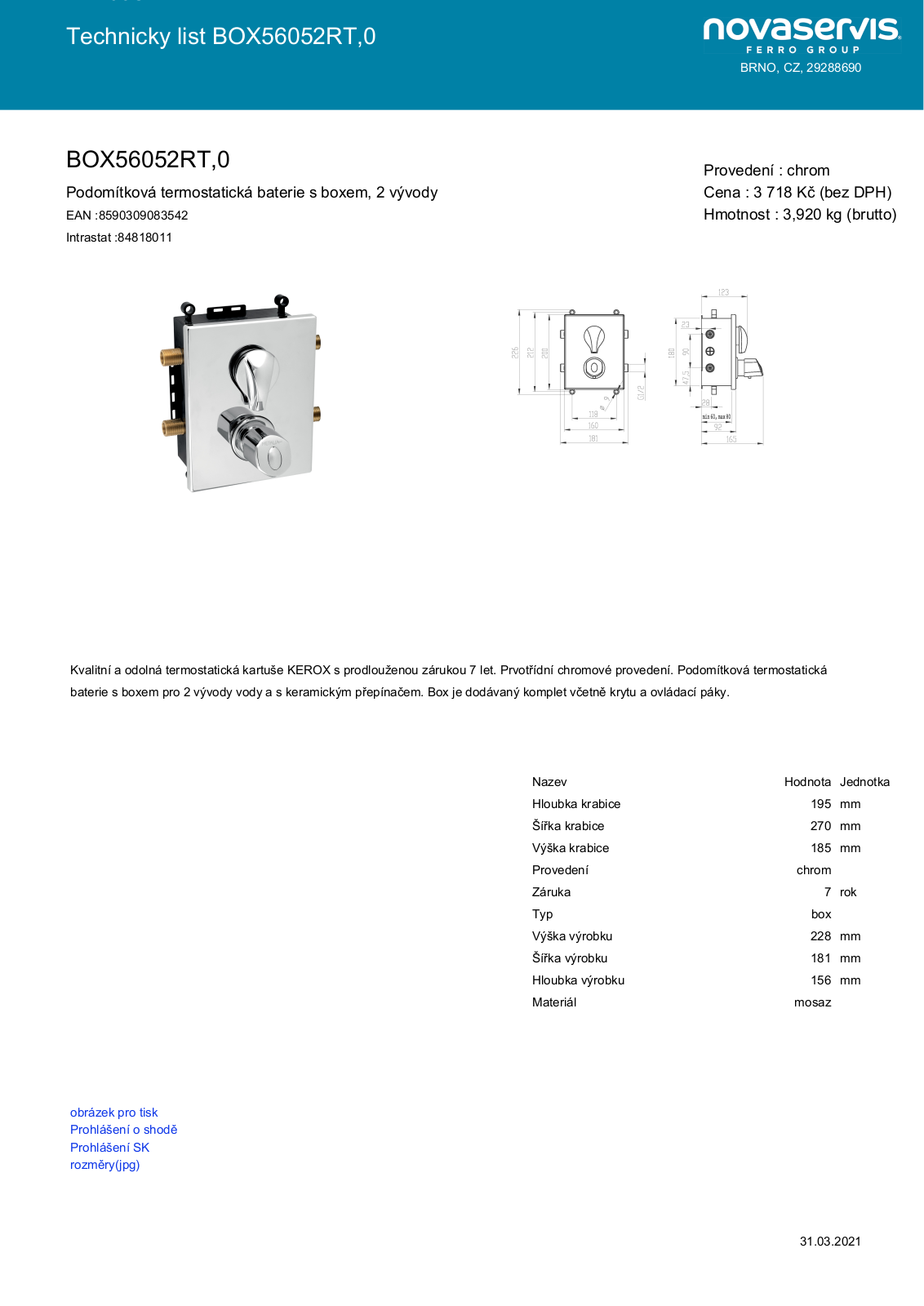Novaservis BOX56052RT.0 User guide - ManualMachine.com