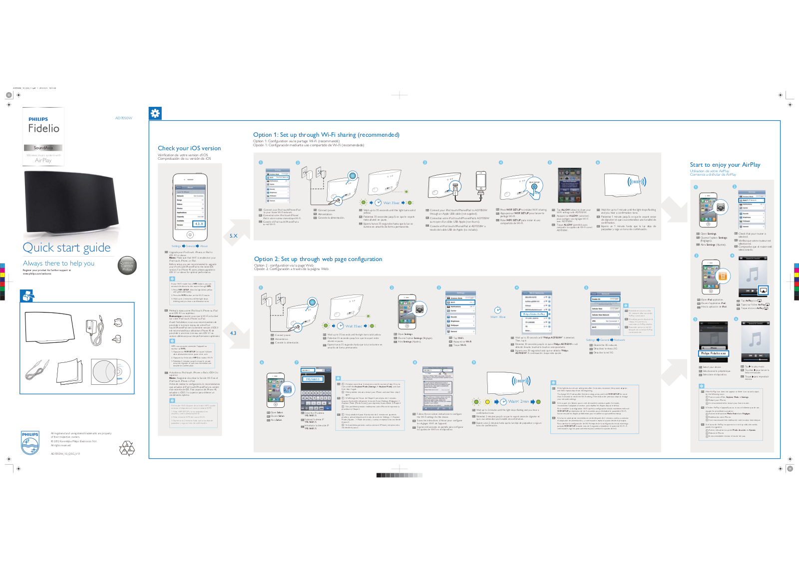 Philips AD7050W Quick start guide