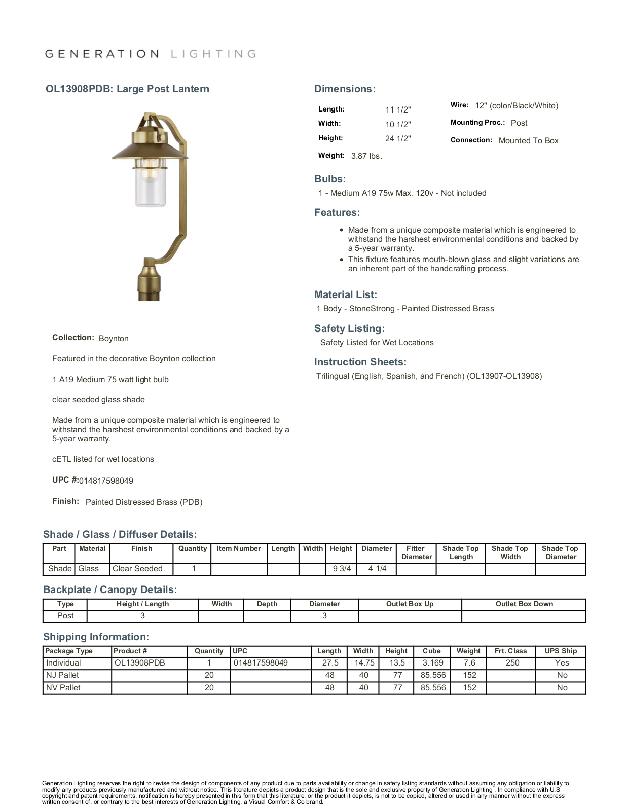 Sand & Stable W001547932 Specifications - ManualMachine.com