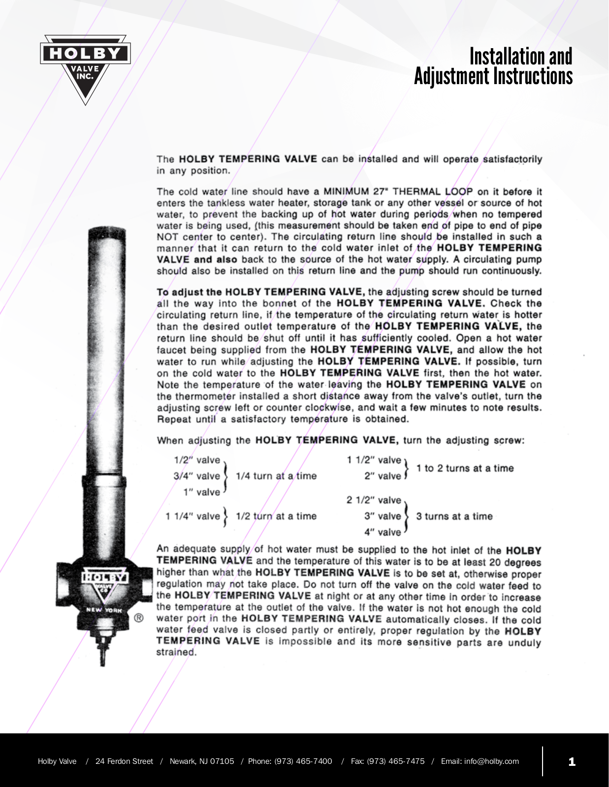 Holby 1500LT, 0750, 3000, 2000, 0750LT Install Instructions - ManualMachine.com