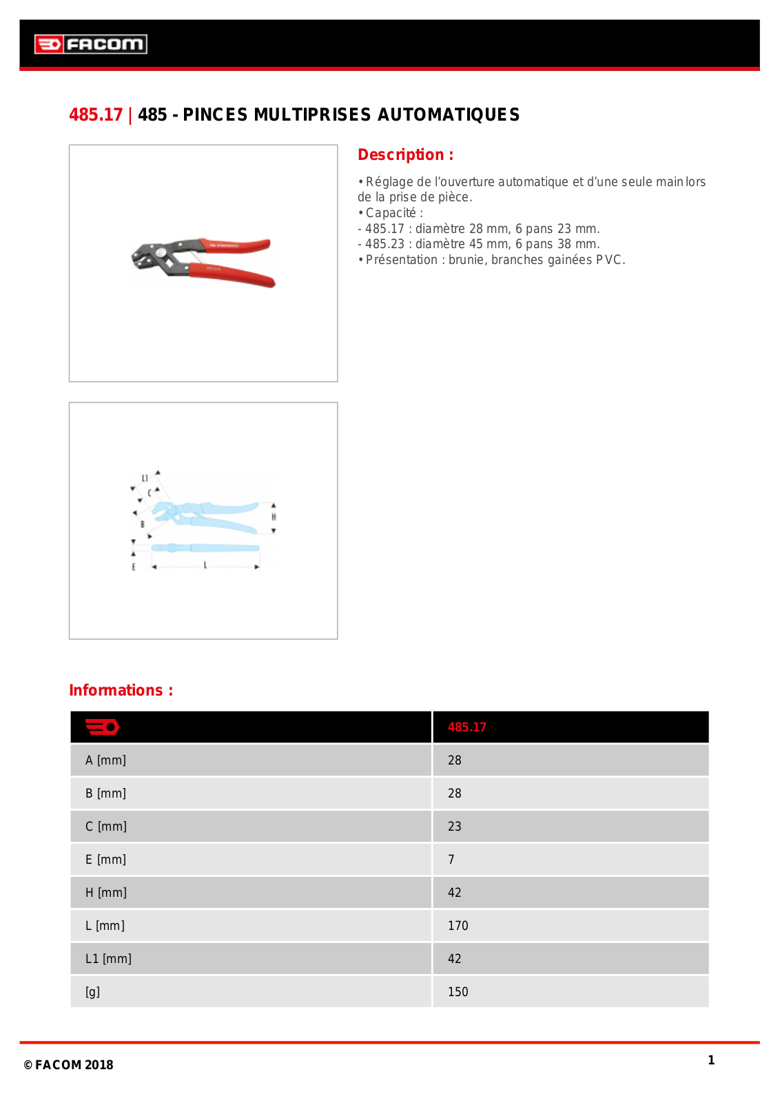 Facom 485.17 Specification - ManualMachine.com