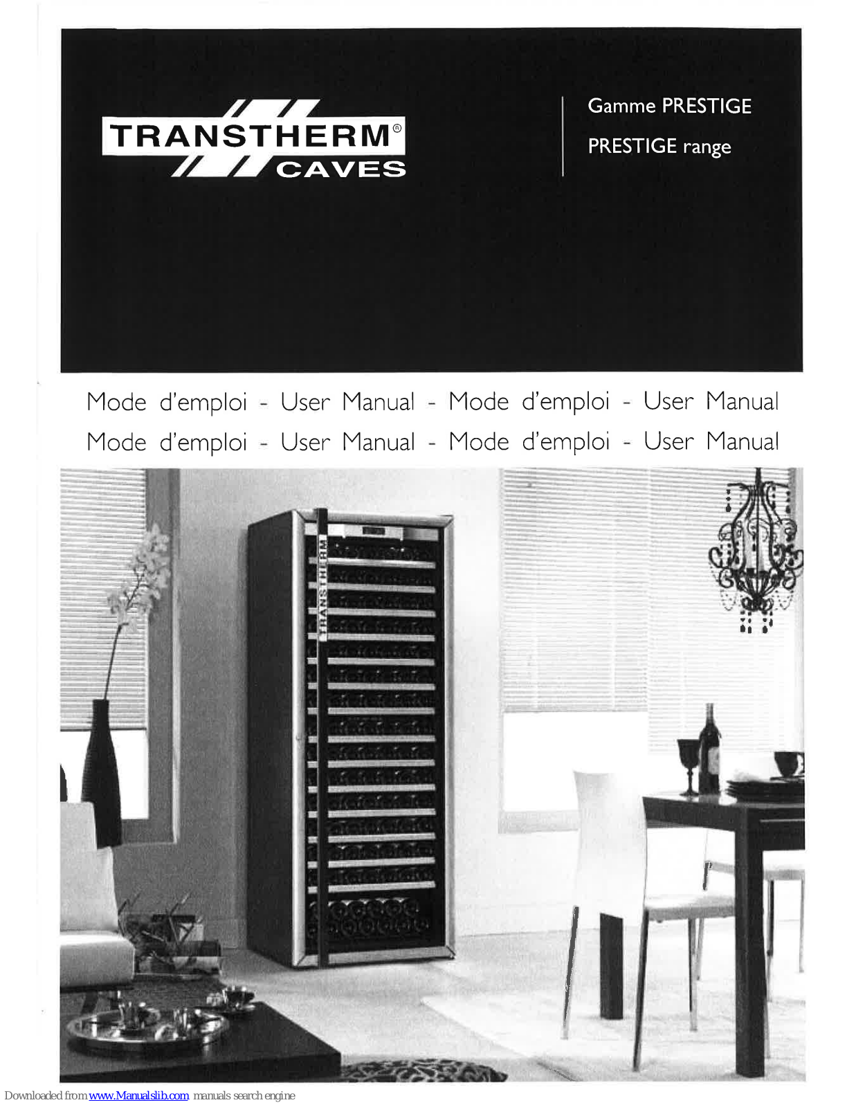 Transtherm Caves Prestige Series User Manual