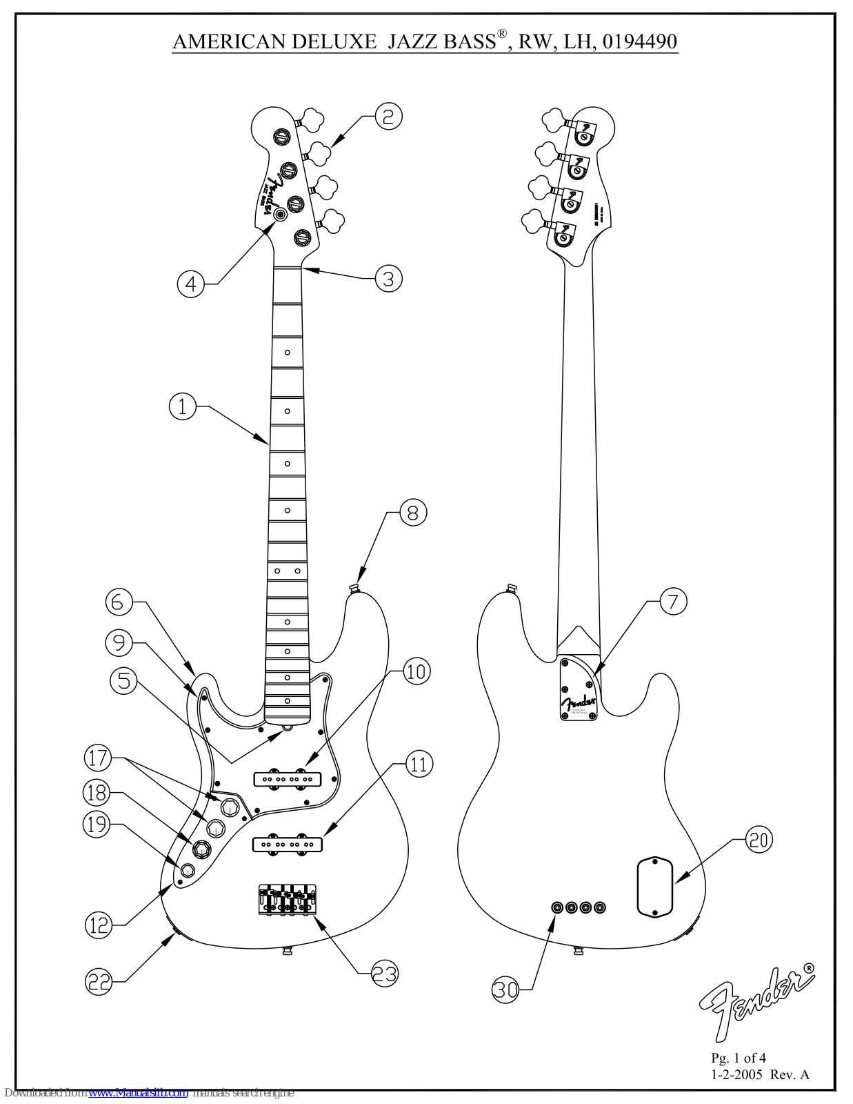 Fender American Deluxe Jazz, American Deluxe Jazz 0194490 Brochure