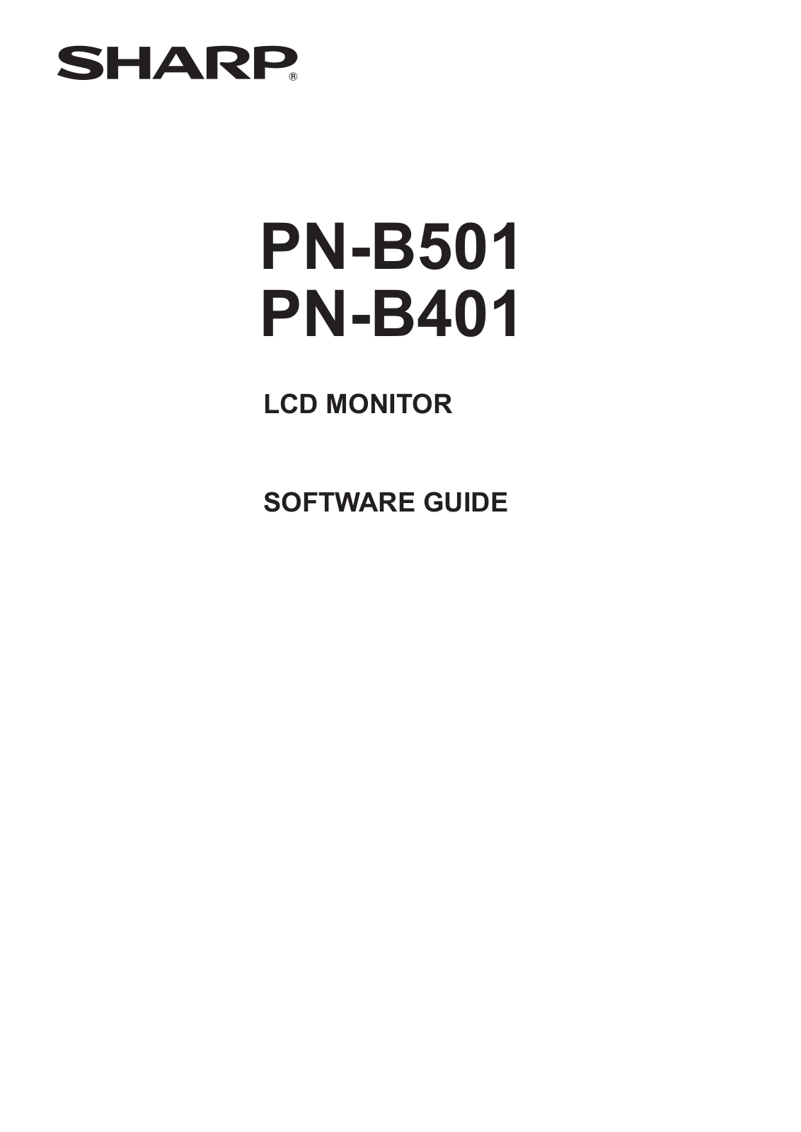 Sharp PN-B501, PN-B401 User Manual