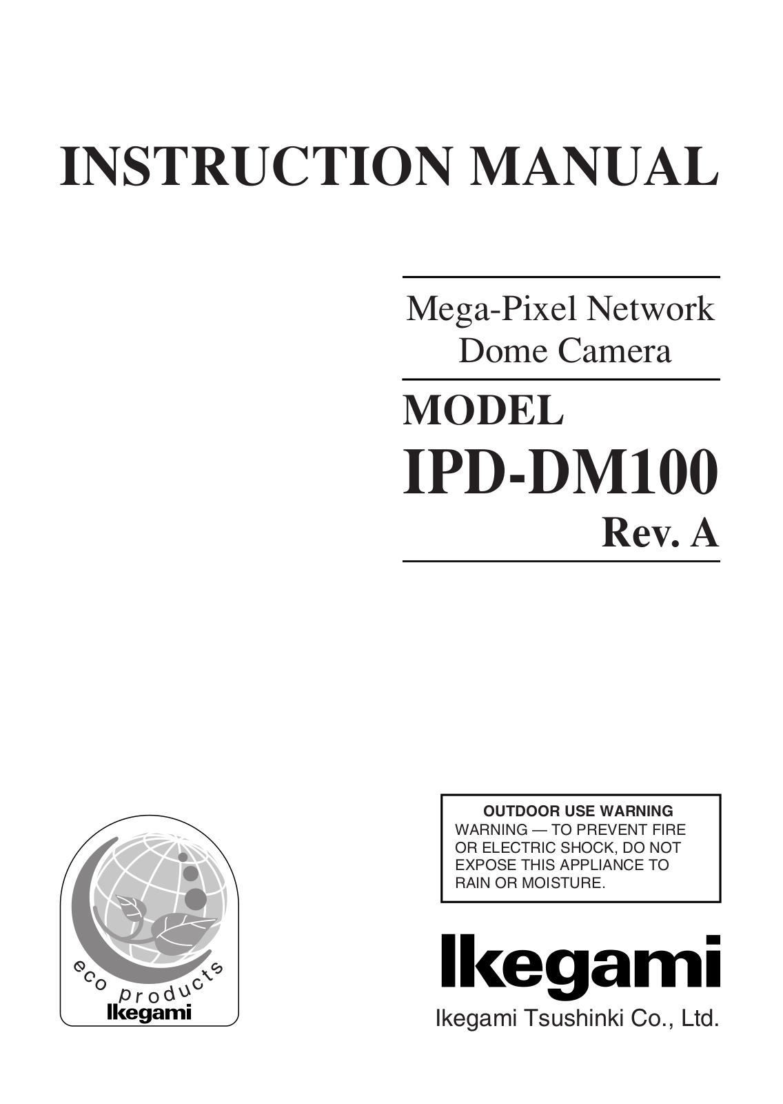 Ikegami IPD-DM100-TYPE31 User Manual