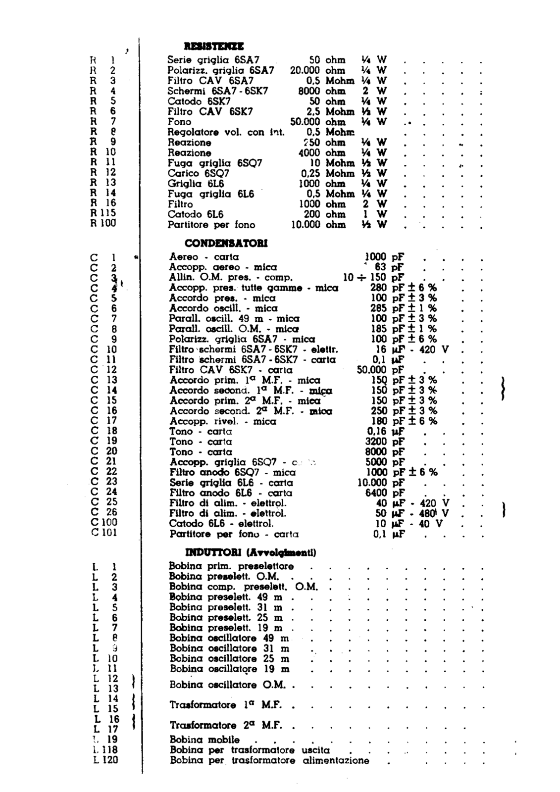 Radiomarelli rd119b components