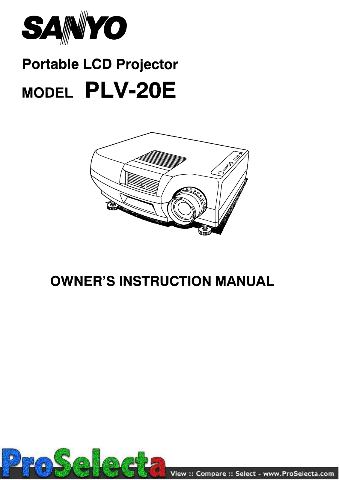 Sanyo PLV-20 User guide - ManualMachine.com