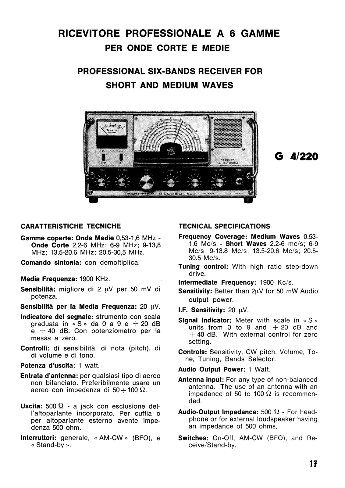 Geloso G4-220 Service manual