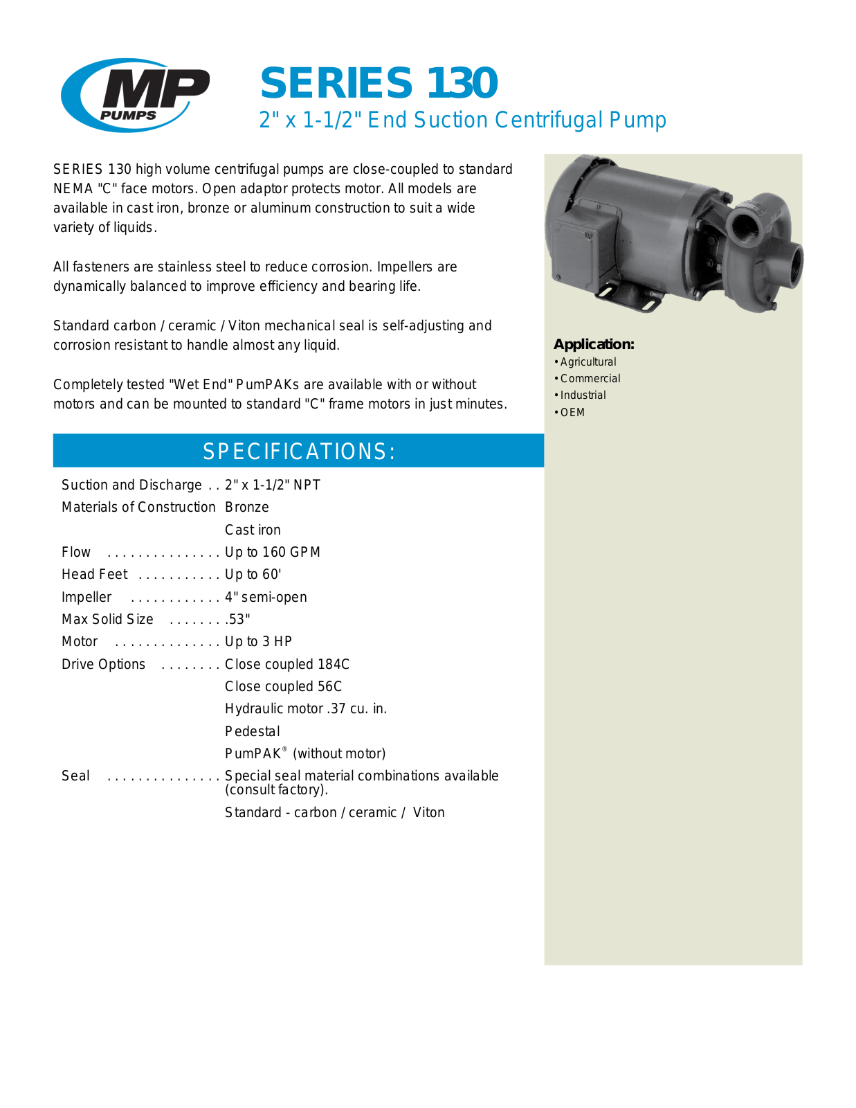 MP Pumps 130 User Manual