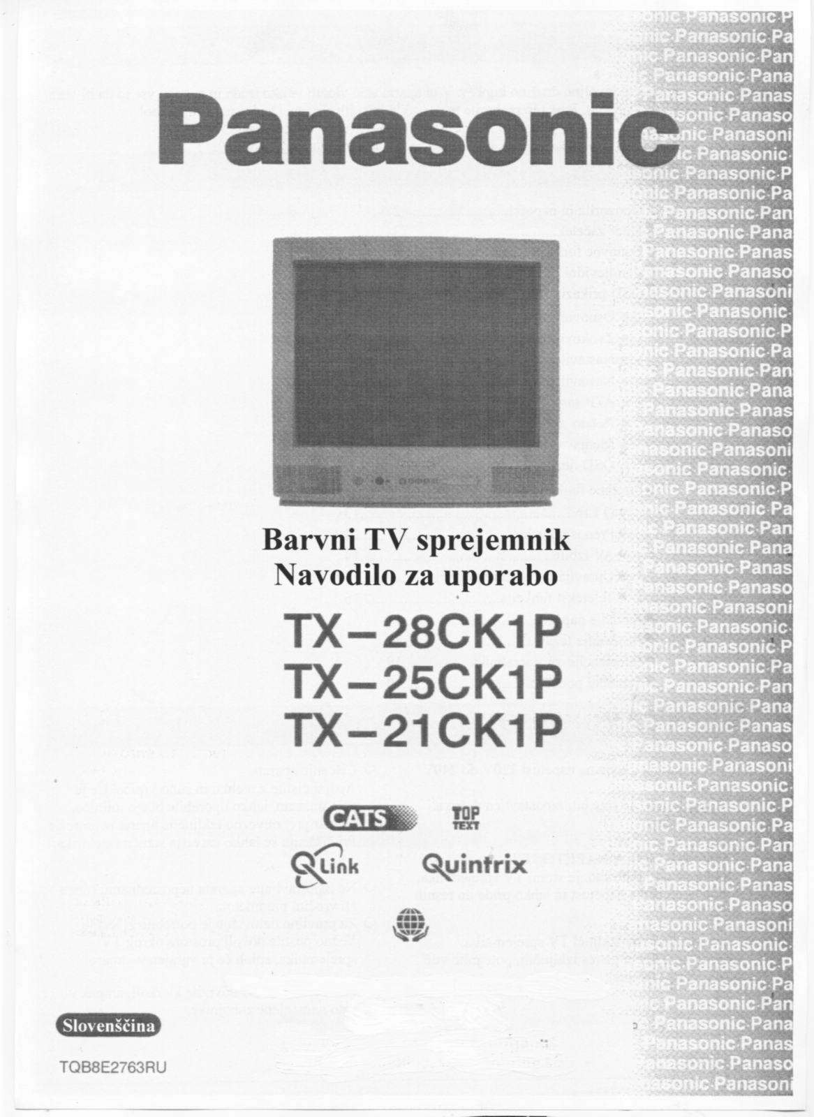 Panasonic TX-21CK1P, TX-28CK1P, TX-25CK1P User Manual