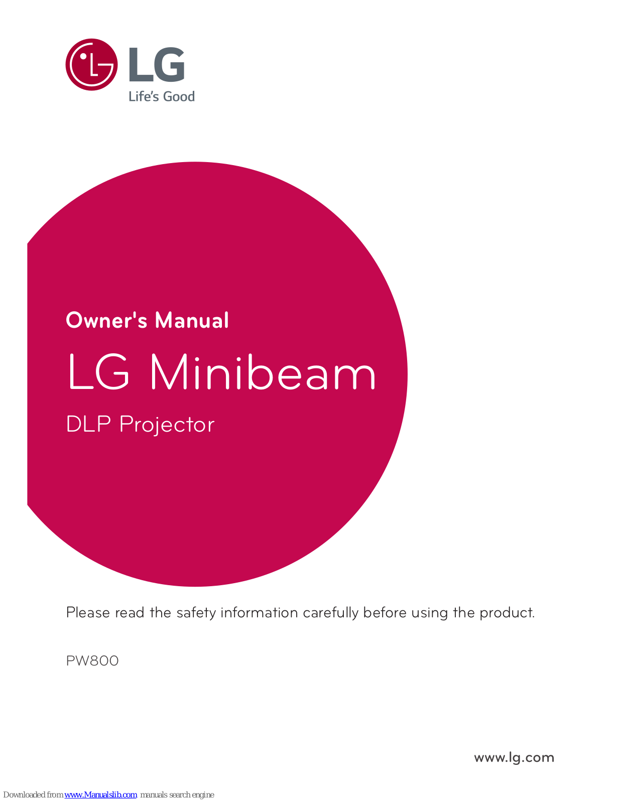 LG Minibeam PW800, PW600G, PW800G Owner's Manual