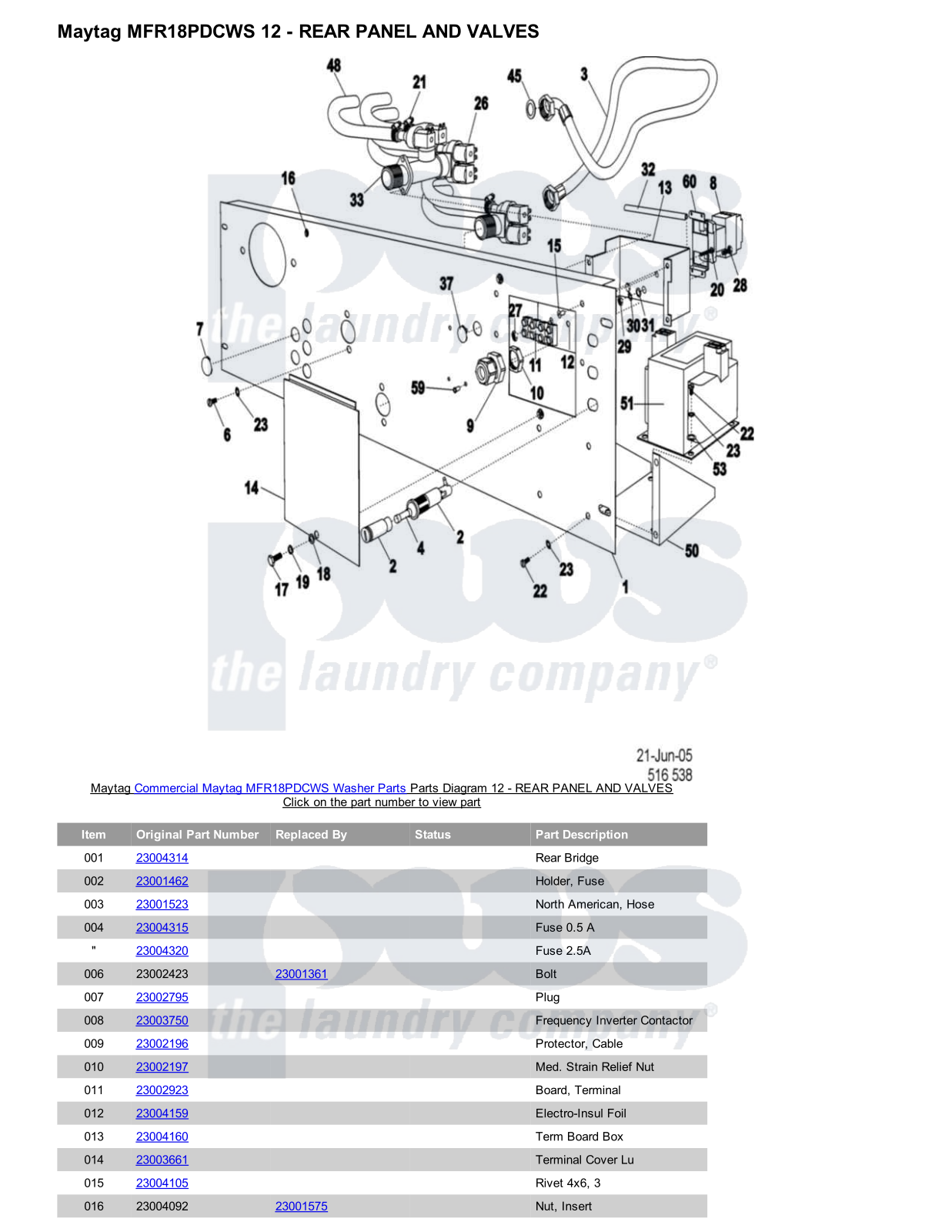 Maytag MFR18PDCWS Parts Diagram