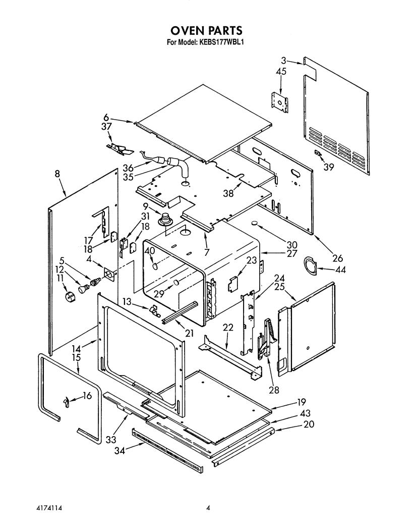 KitchenAid KEBS177WWH1 Parts List