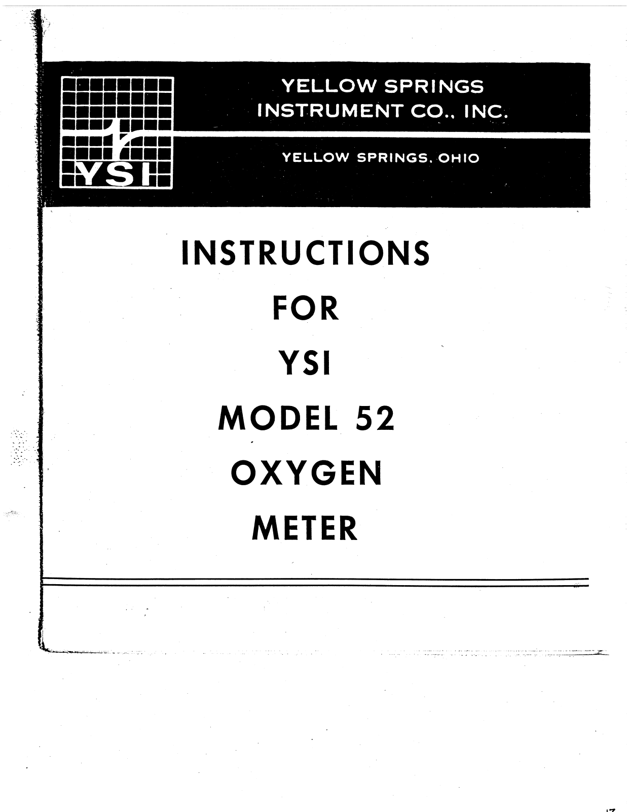 Ysi 52 User Manual