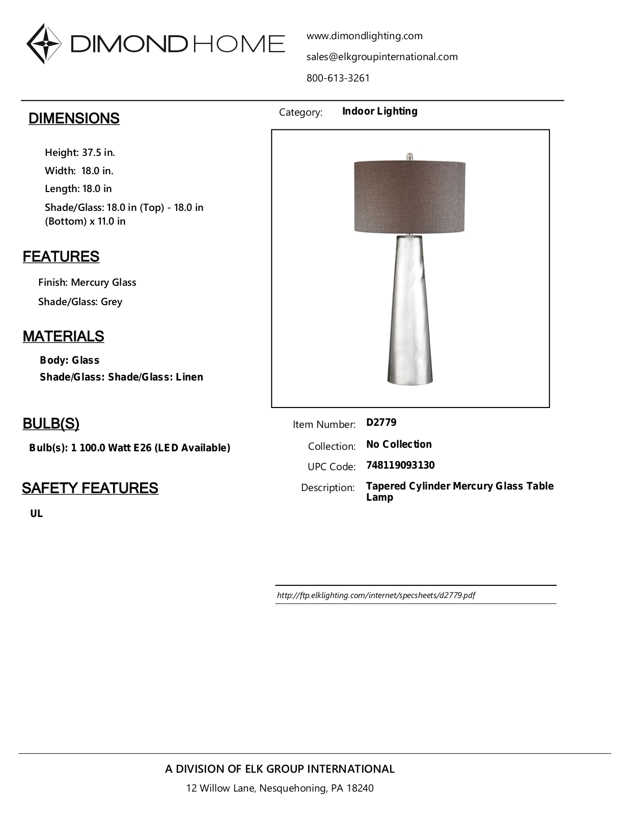 ELK Home D2779 User Manual