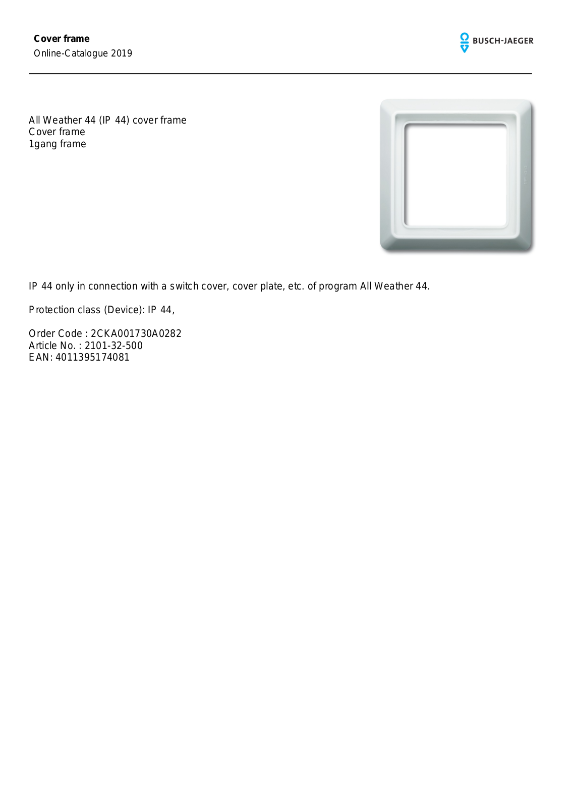 Busch-Jaeger 2101-32 User Manual