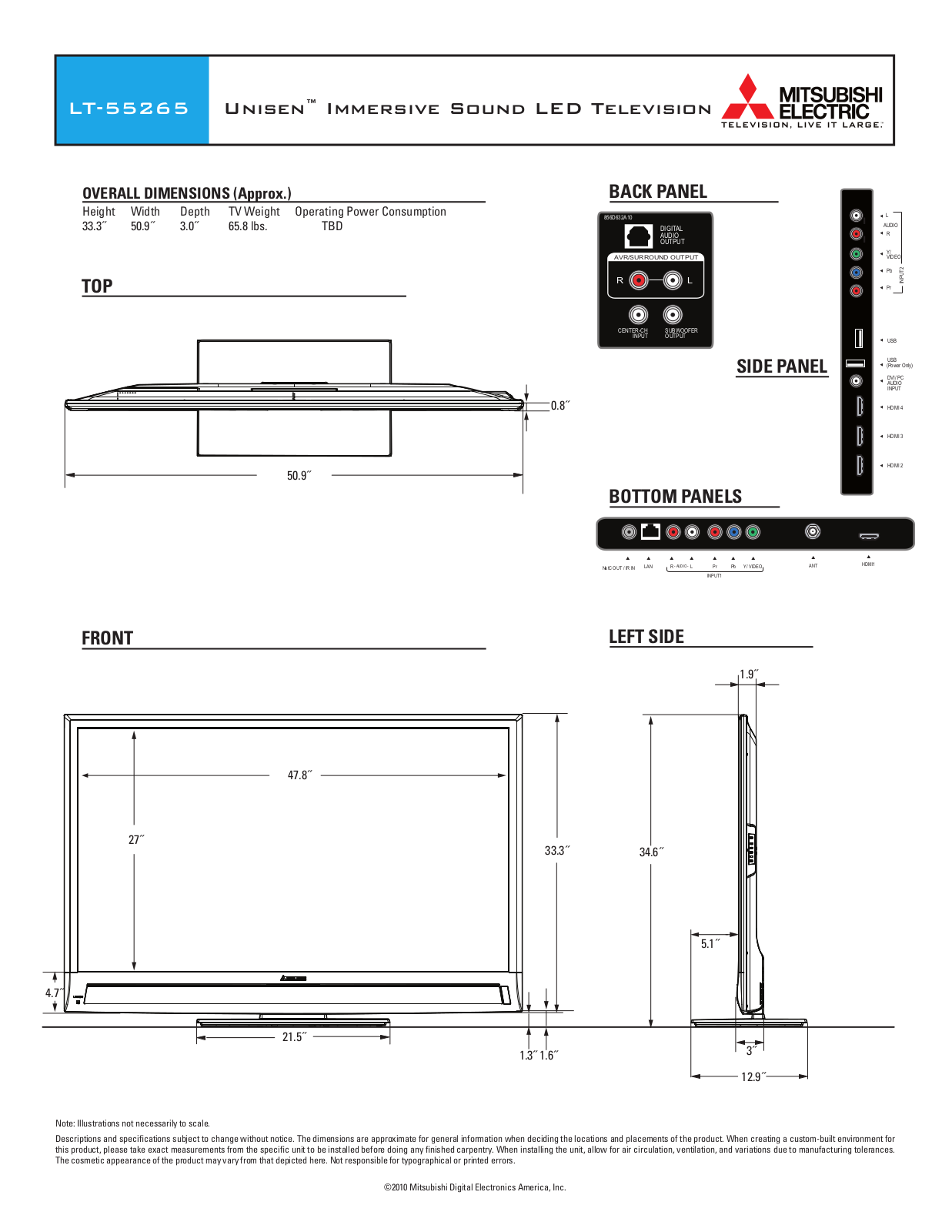 Mitsubishi LT-55265 BROCHURE