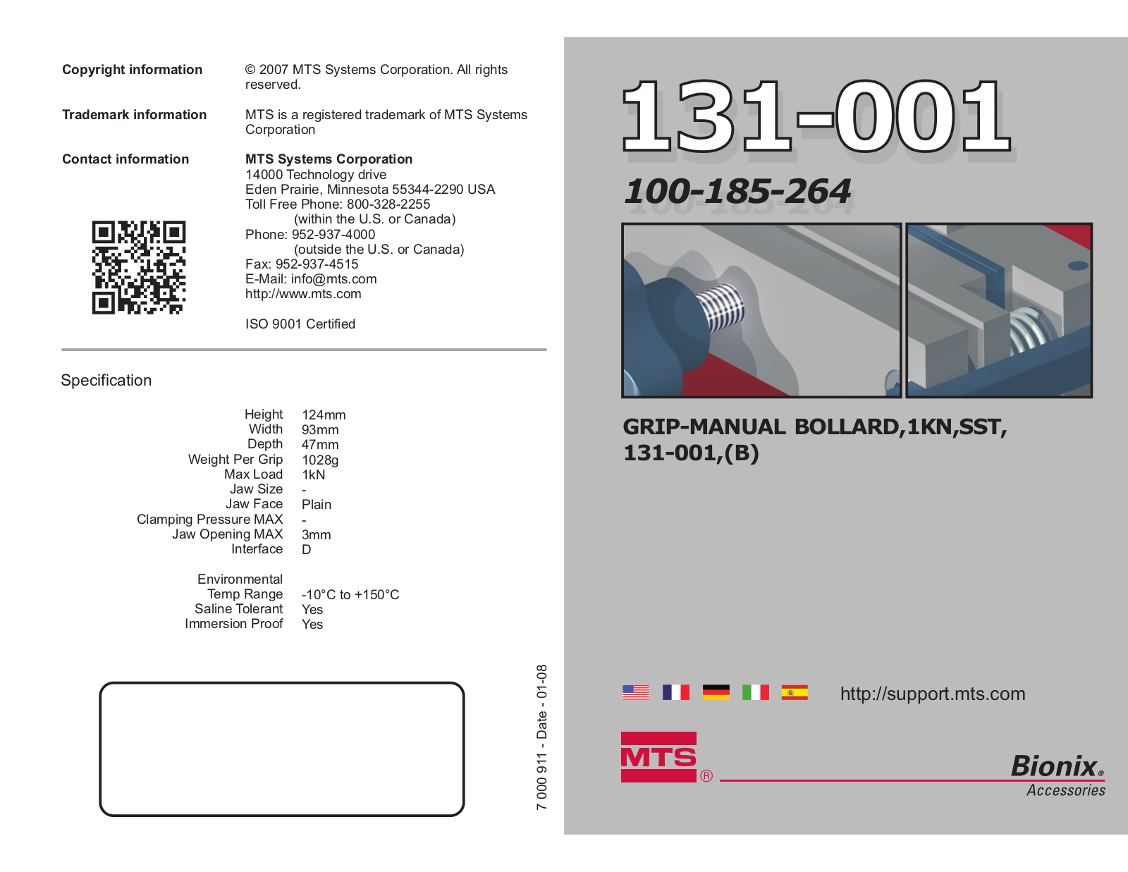 MTS SST 131-001 User Manual