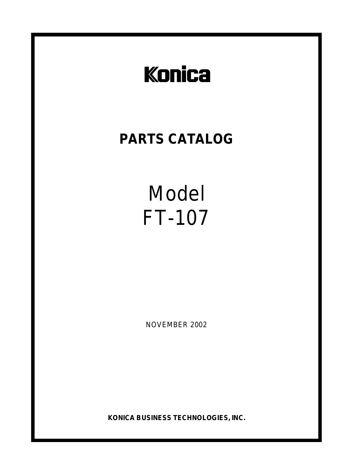 Konica Minolta FT-107 User Manual