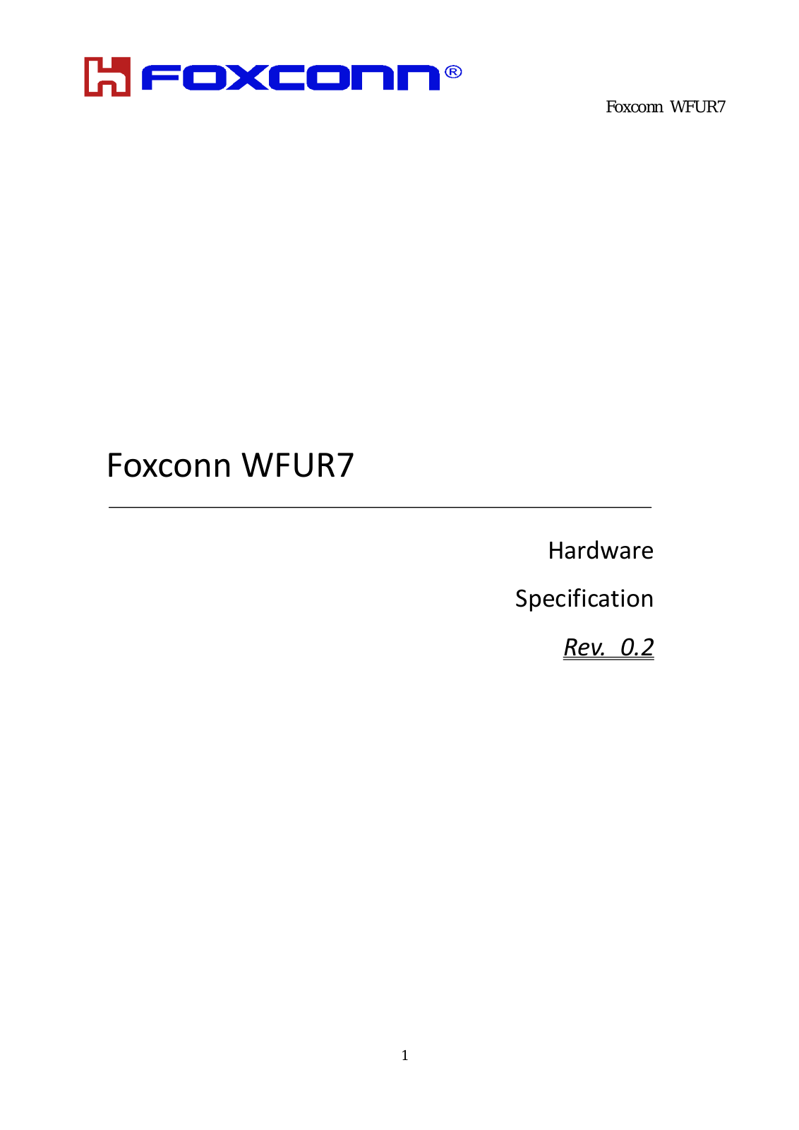 Hon Hai Precision Industry WFUR7 User Manual