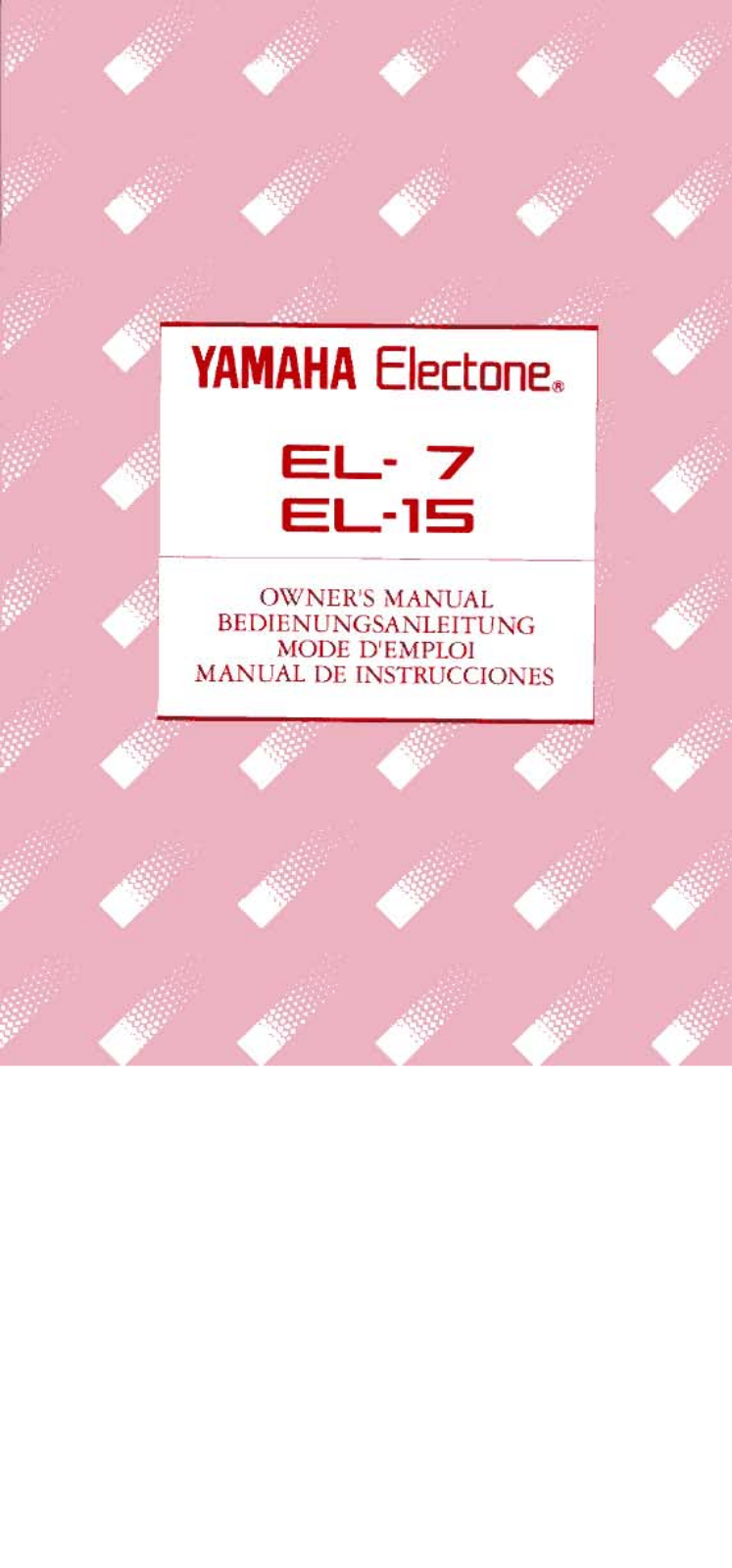 YAMAHA EL15 User Manual