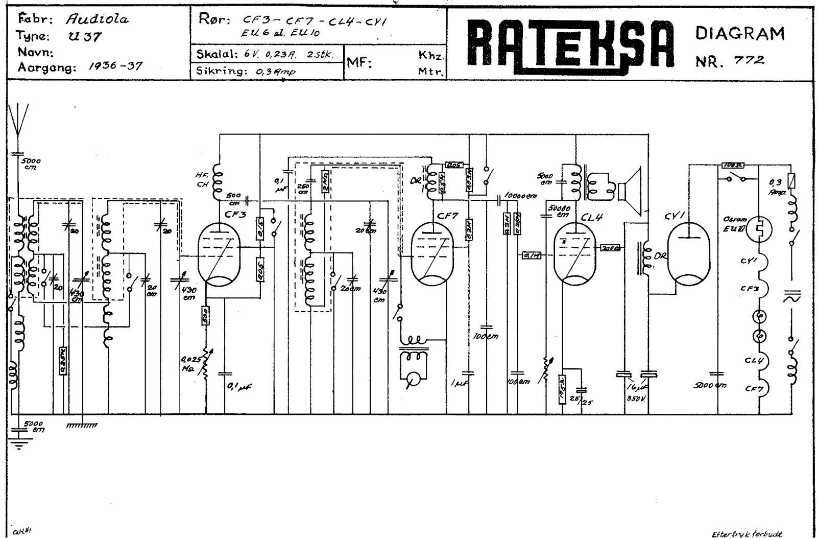 Audiola U37 Schematic