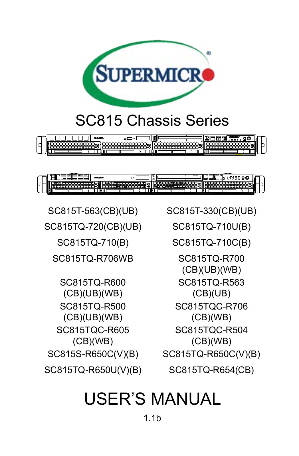 Supermicro SuperChassis 815TQ-R706WB operation manual