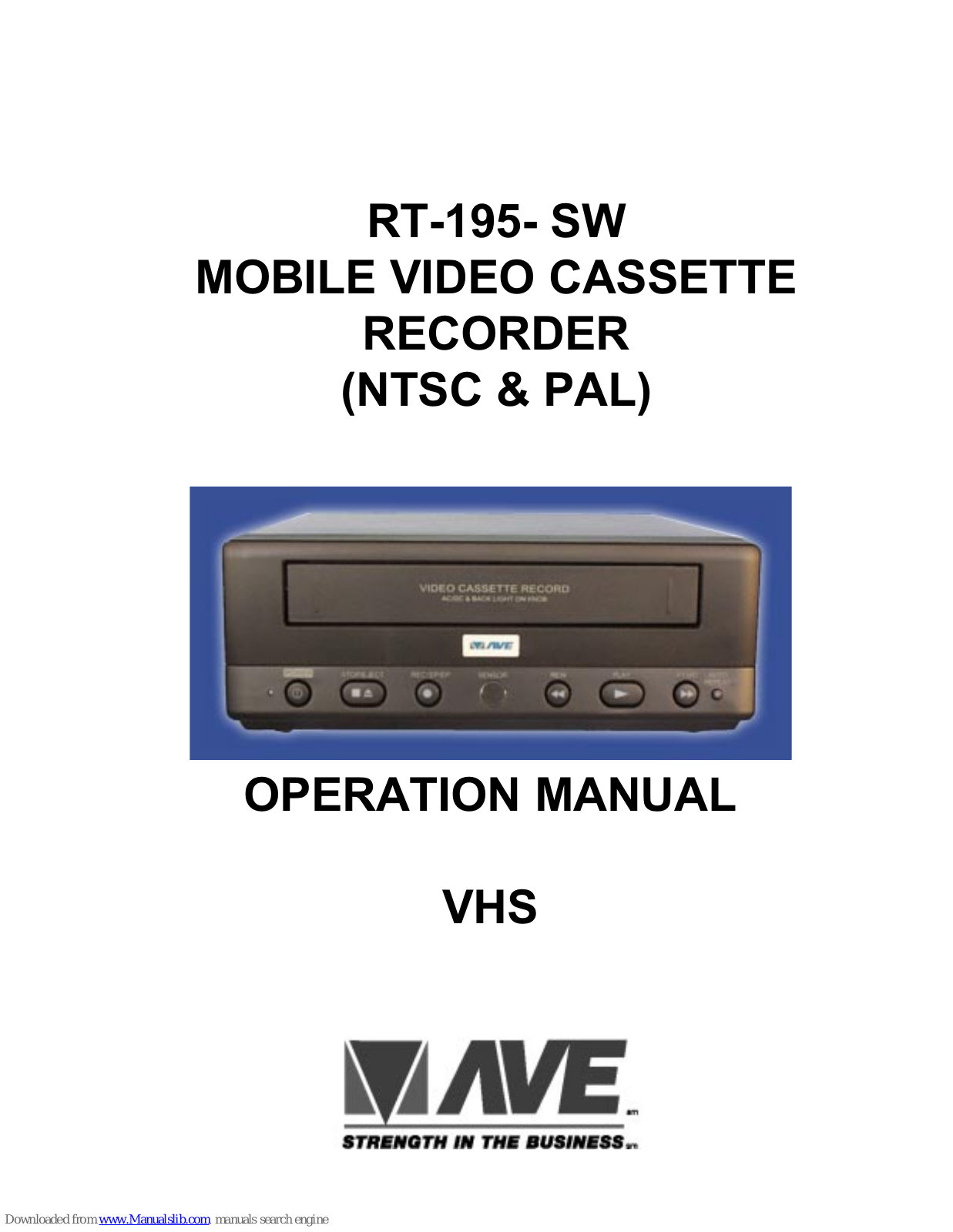 AVE RT-195-SW Operation Manual - ManualMachine.com