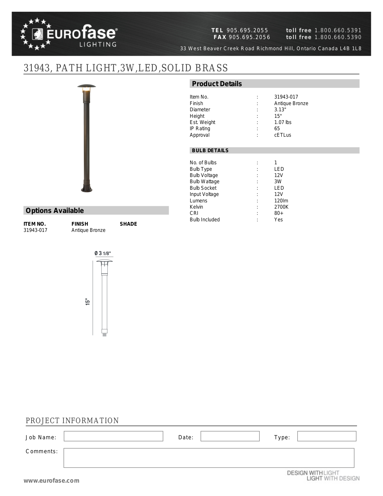 Eurofase XEO4495 Specifications - ManualMachine.com