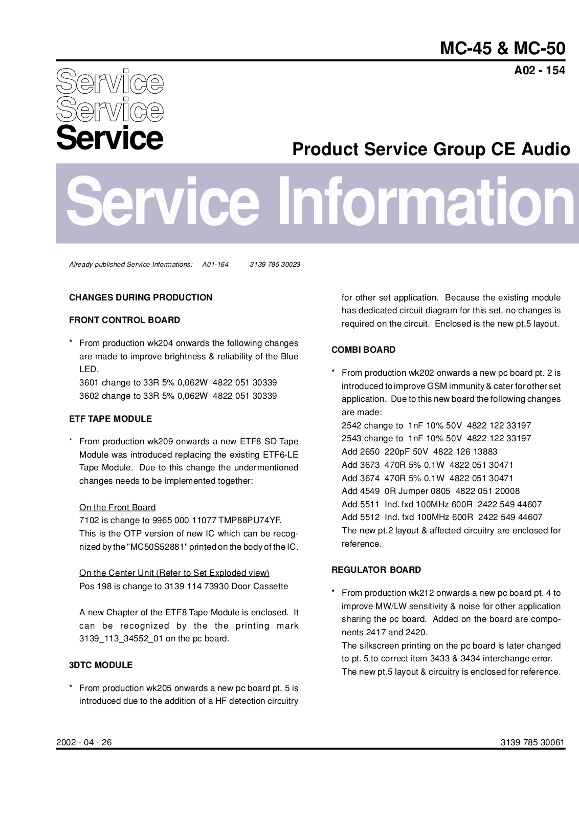 Philips MC45, МС-50 Service Manual