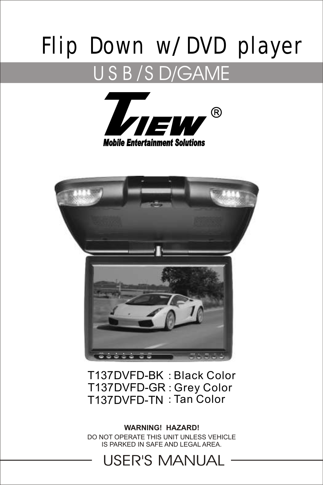 Tview T137DVFD-BK, T137DVFD-GR, T137DVFD-TN Users Manual