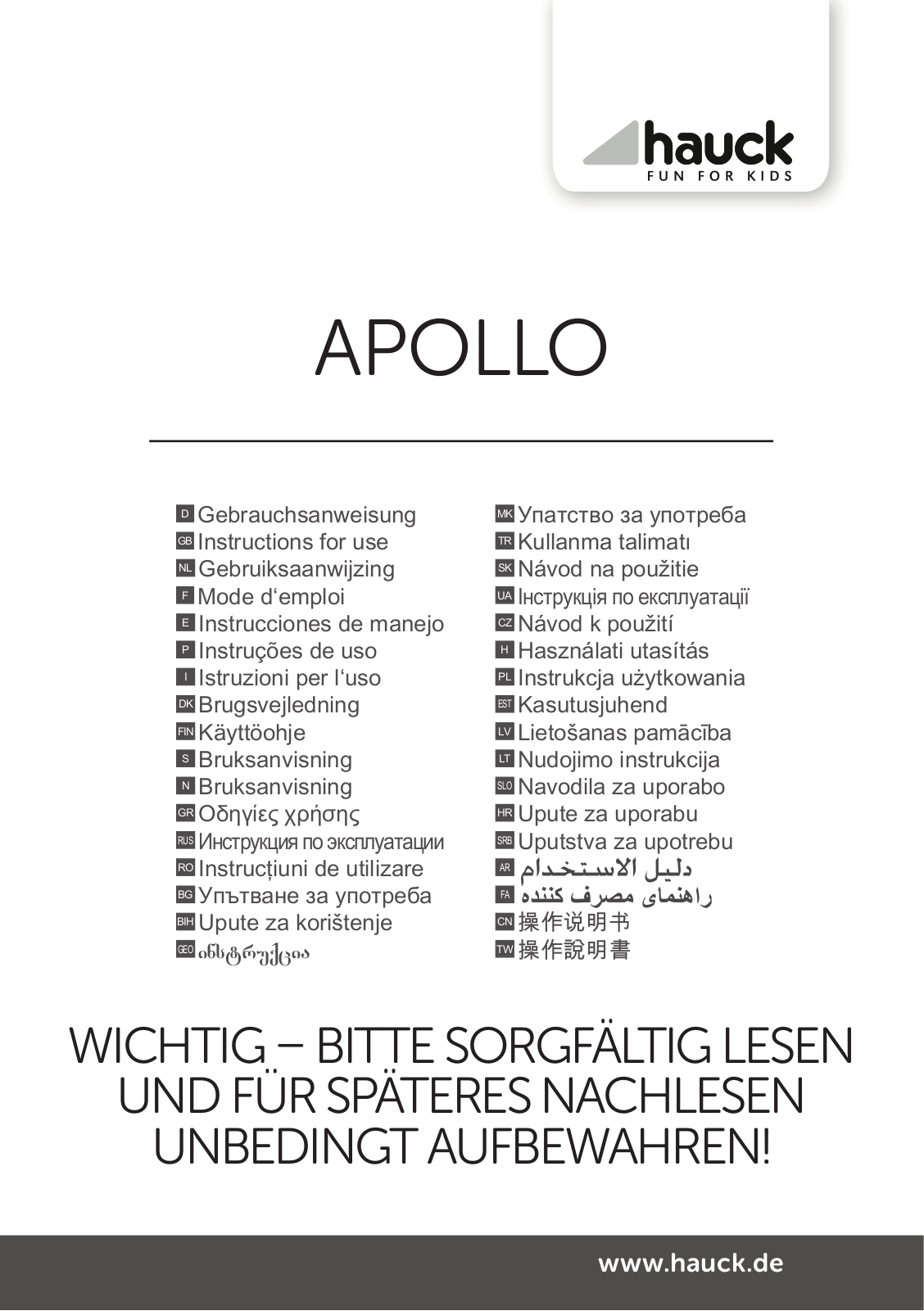 Hauck Apollo Service Manual