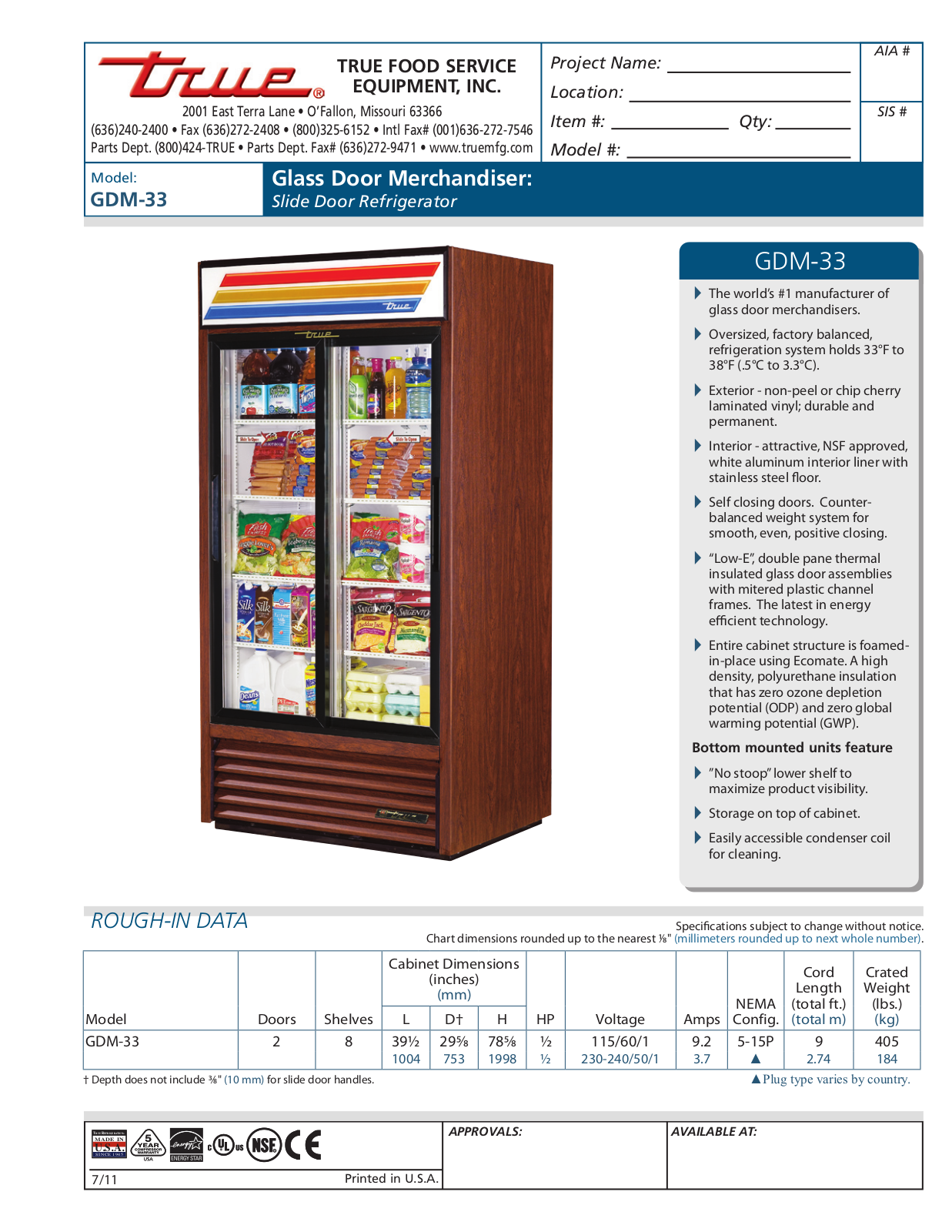 True GDM-33 User Manual