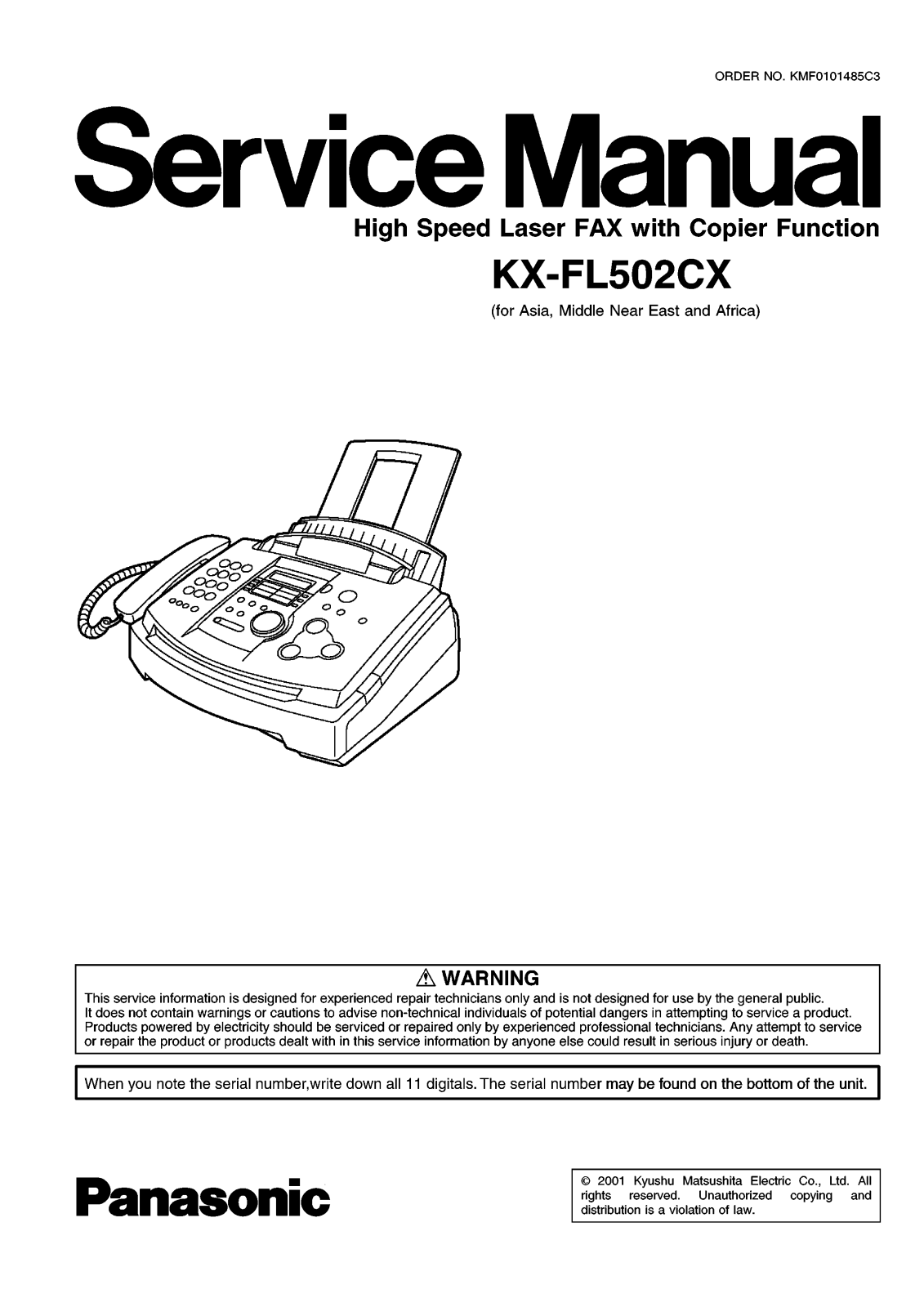 PANASONIC KX-FL502CX Service Manual