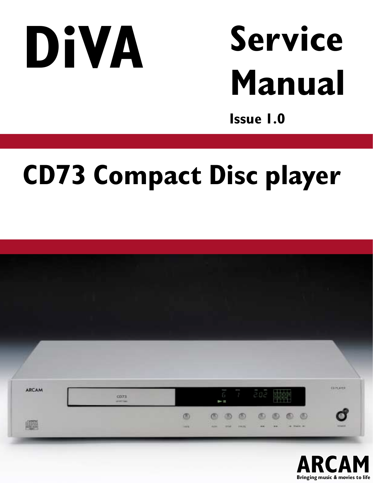 Arcam Diva CD-73 Service manual