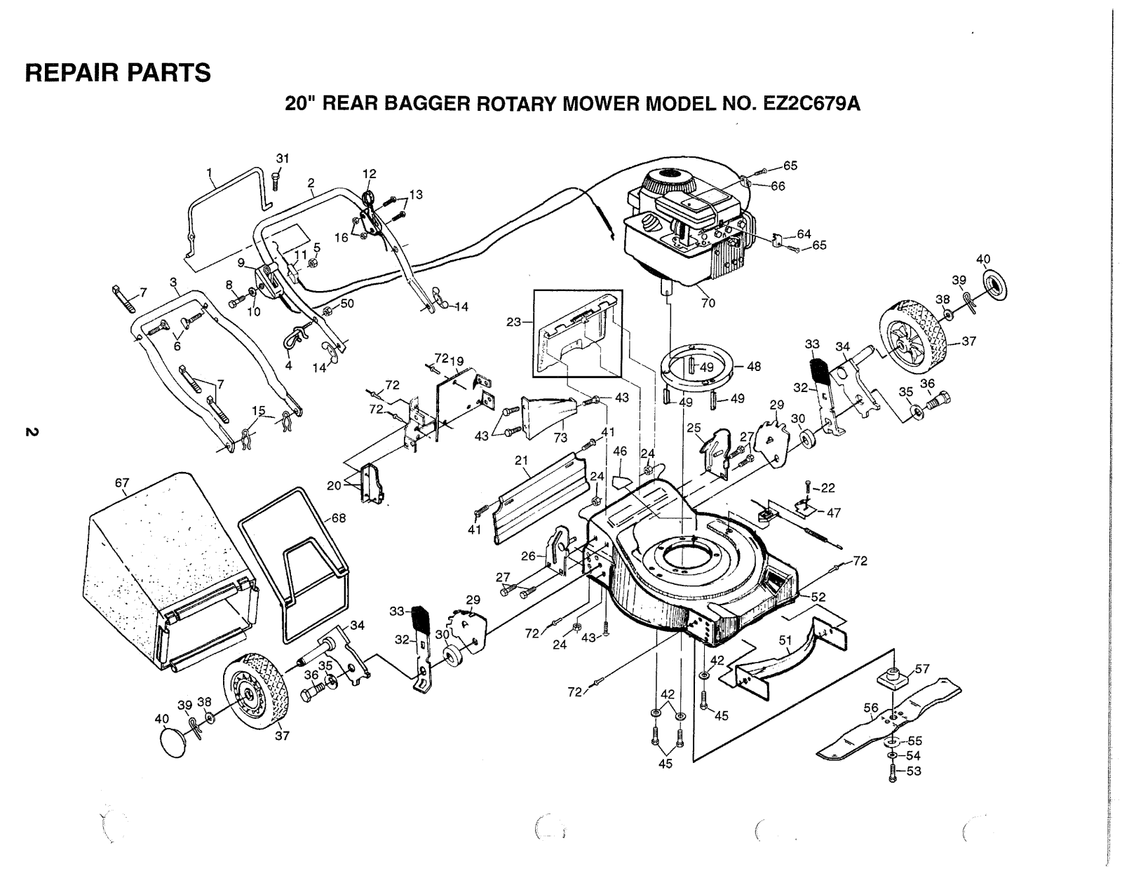 AYP EZ2C679A Parts List