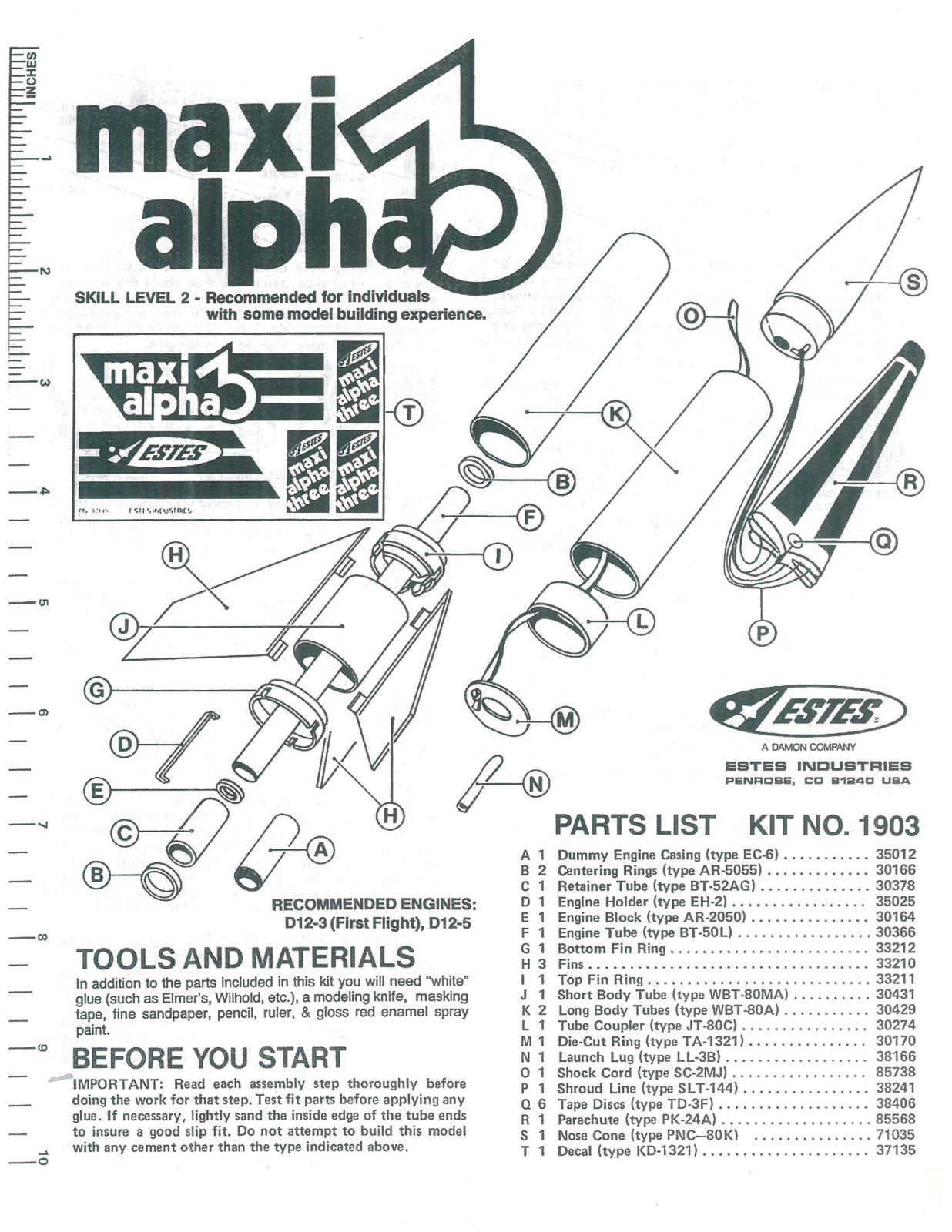 ESTES Maxi Alpha3 User Manual