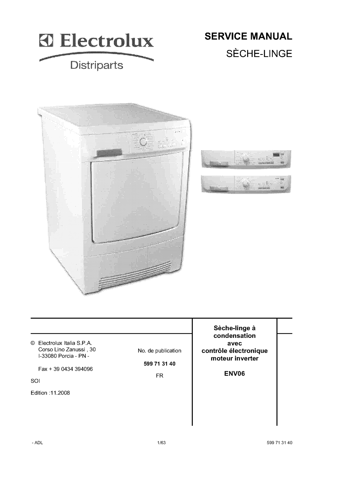 ELECTROLUX EDH97961W User Manual