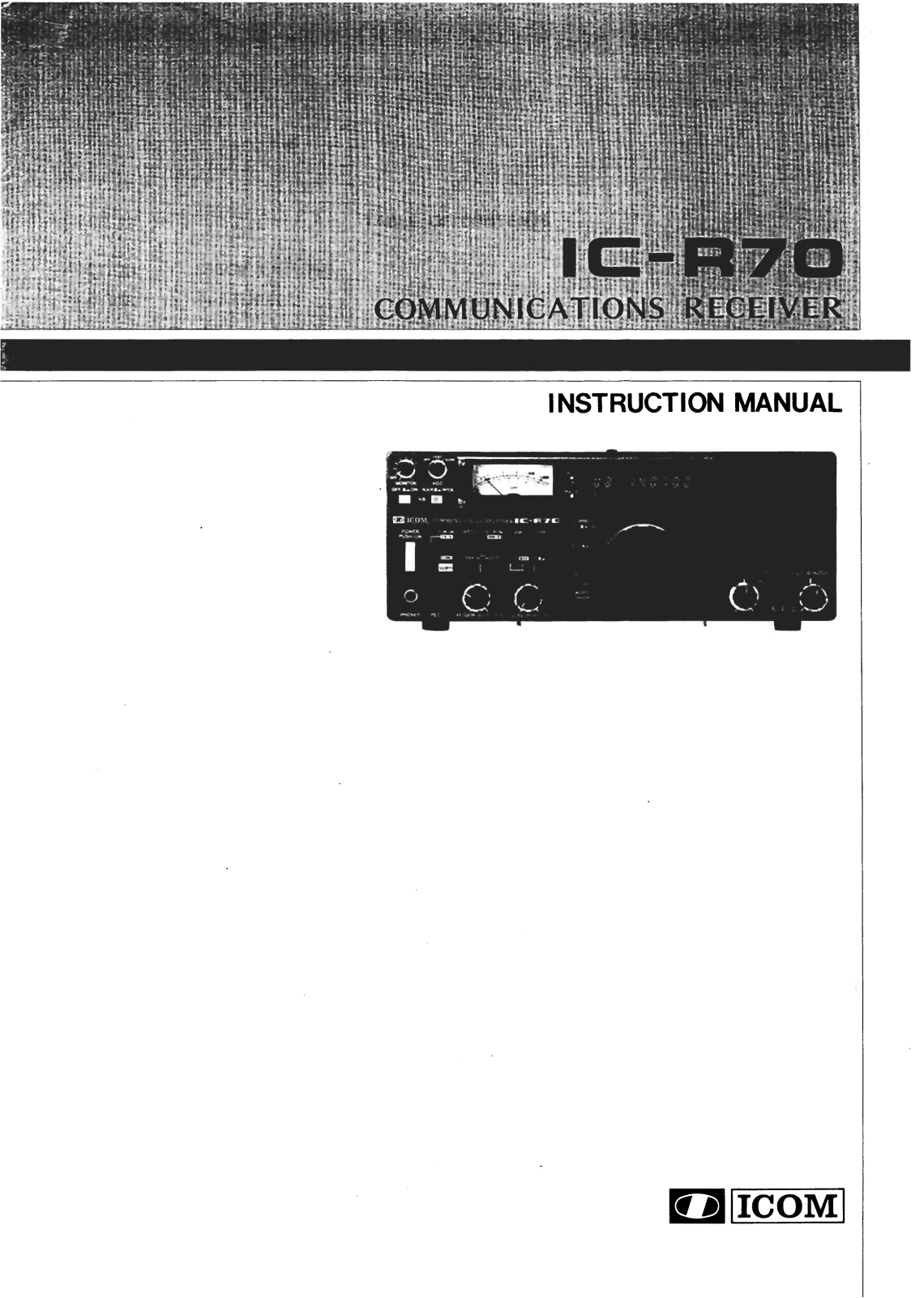 Icom IC-R70 User Manual