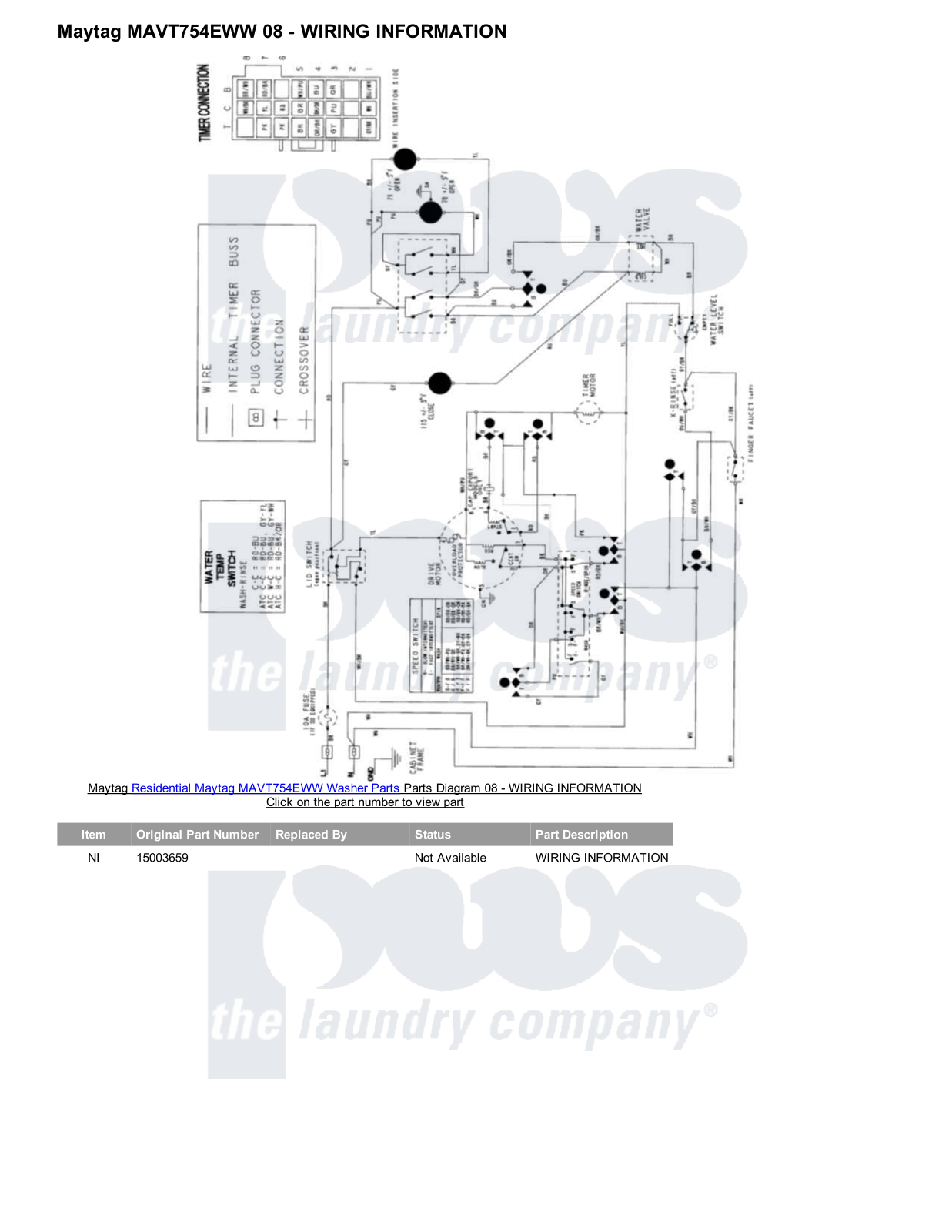 Maytag MAVT754EWW Parts Diagram