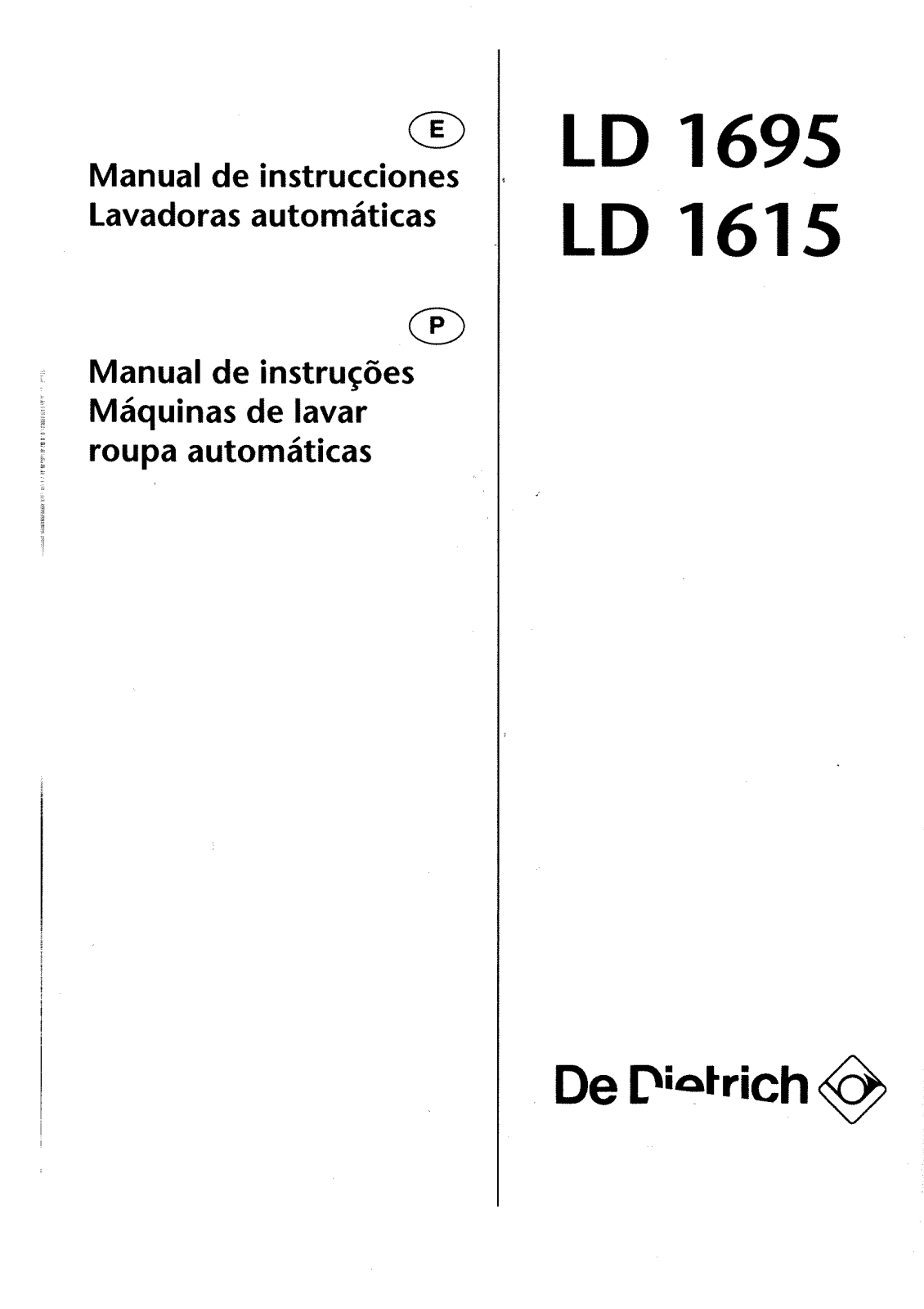 De dietrich LD1695, LD1615 User Manual